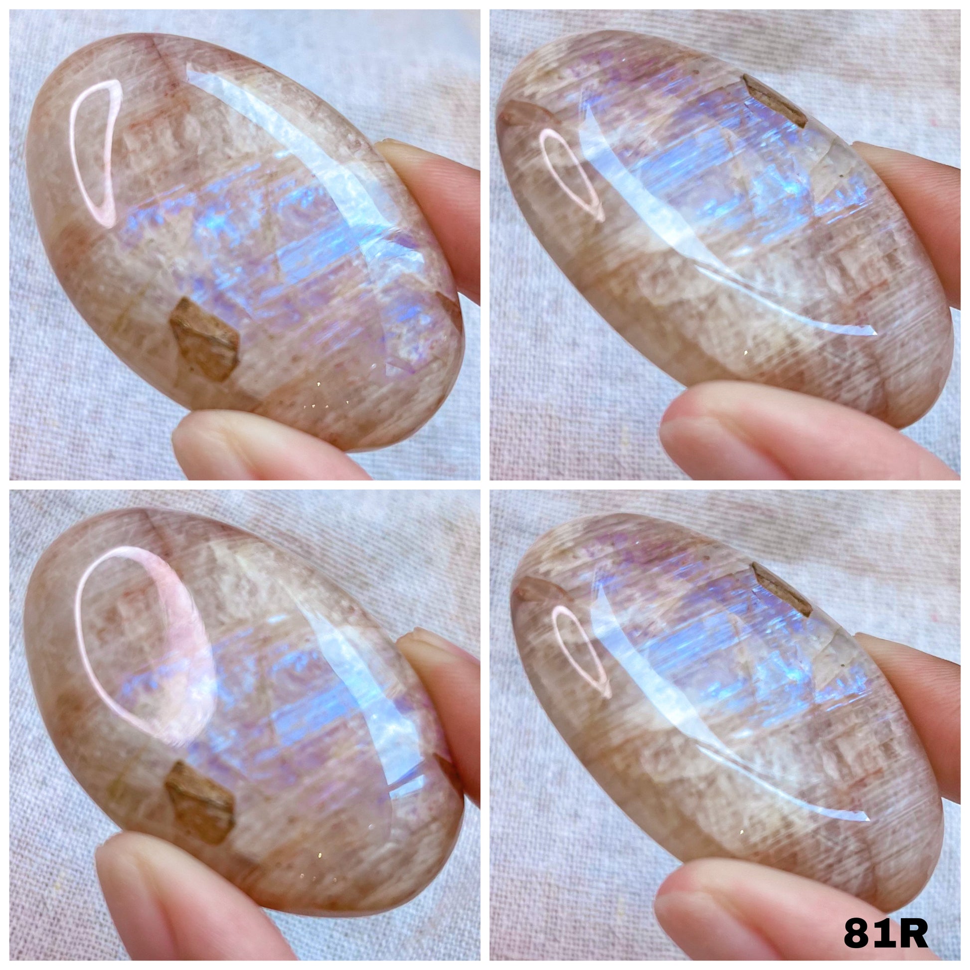 Flashy Belomorite Moonstone Palm Stone