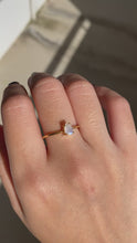 Load and play video in Gallery viewer, Moonstone Gemstone Ring with Dainty Gold Band MR-01
