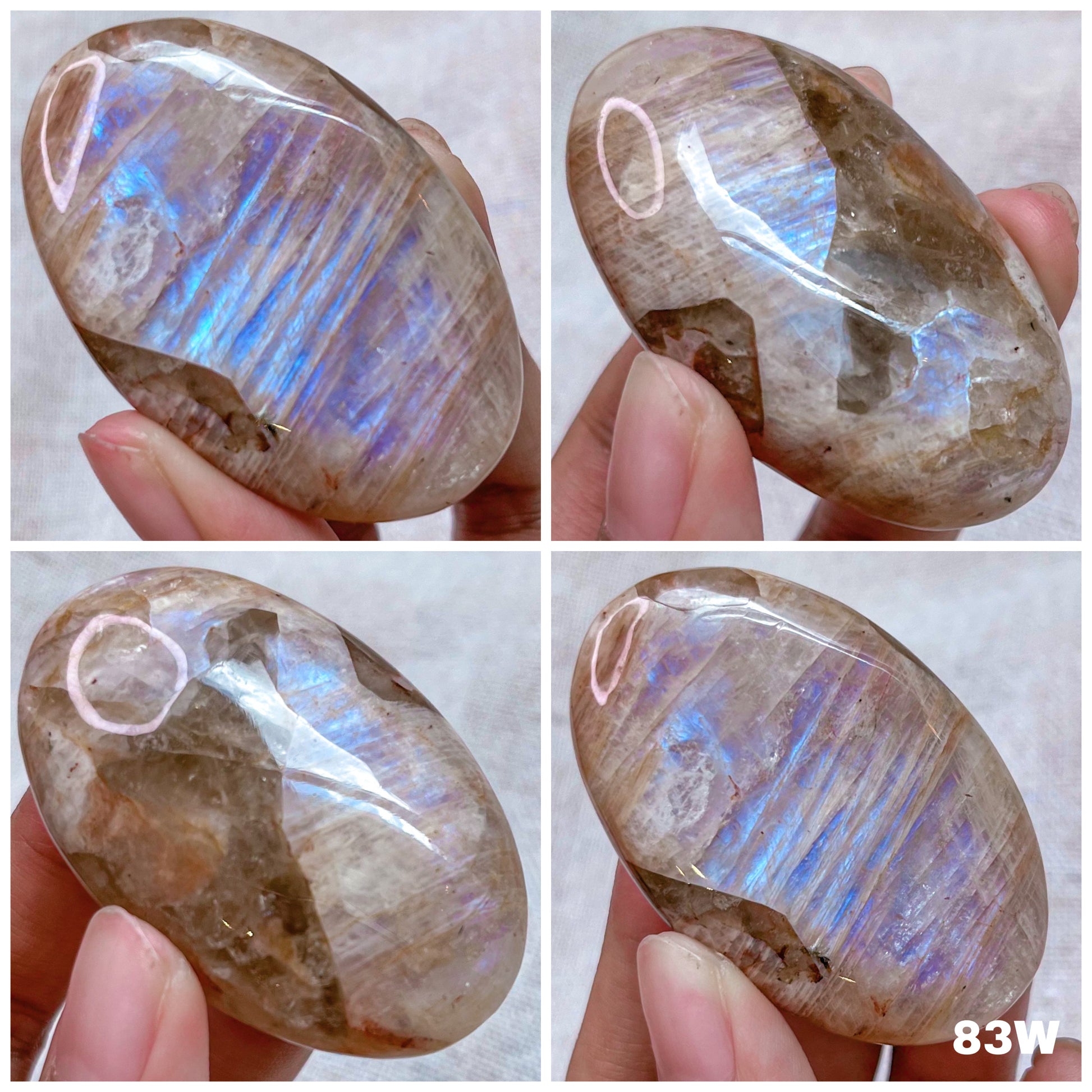 Flashy Belomorite Moonstone Palm Stone