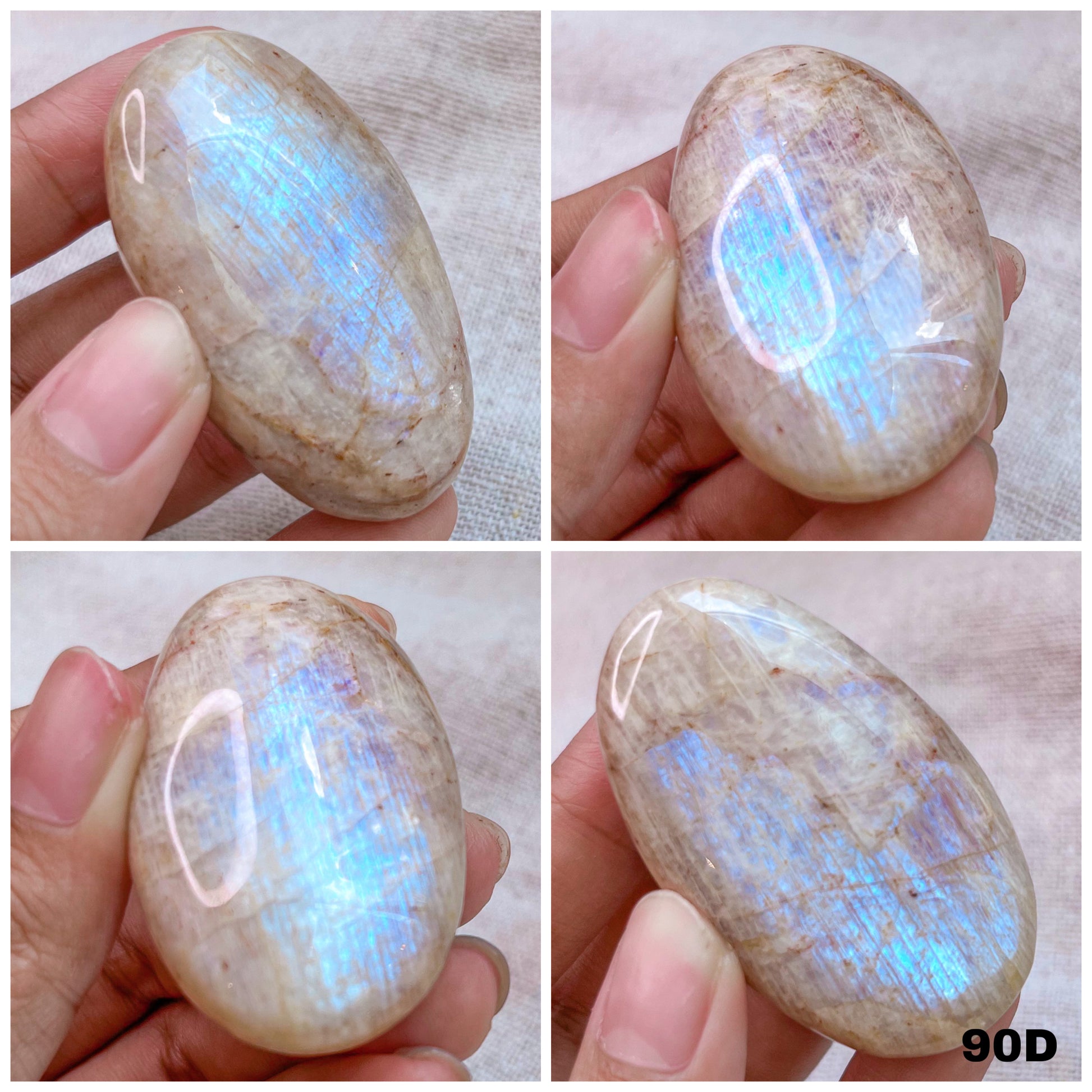 Flashy Belomorite Moonstone Palm Stone