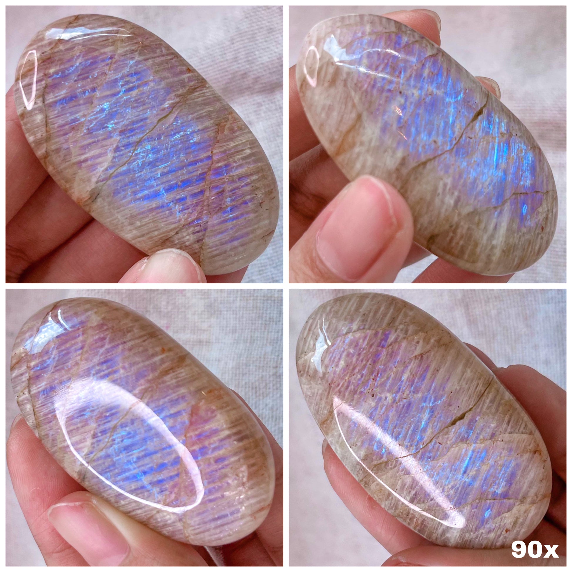 Flashy Belomorite Moonstone Palm Stone