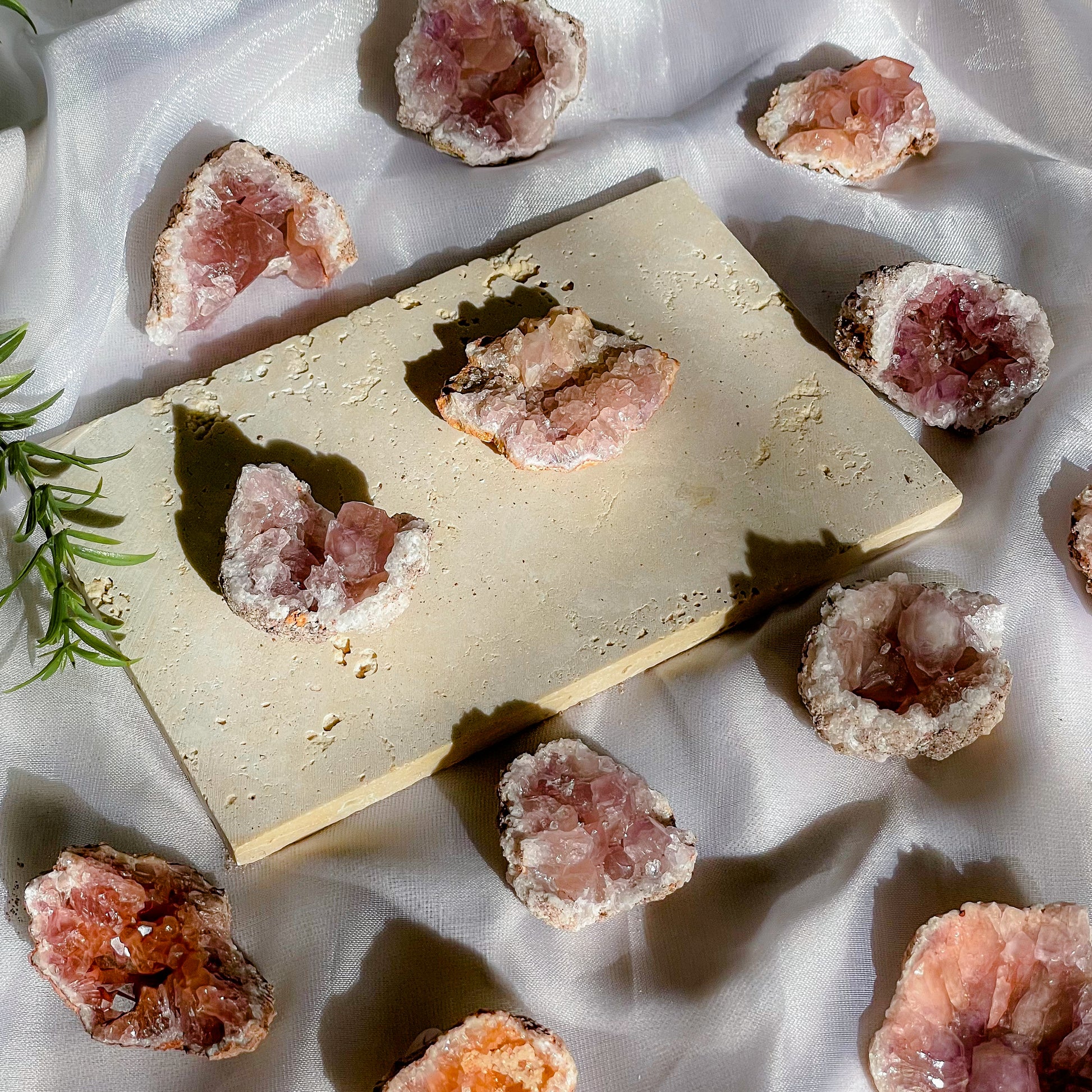 Pink Amethyst Raw Geodes Set A