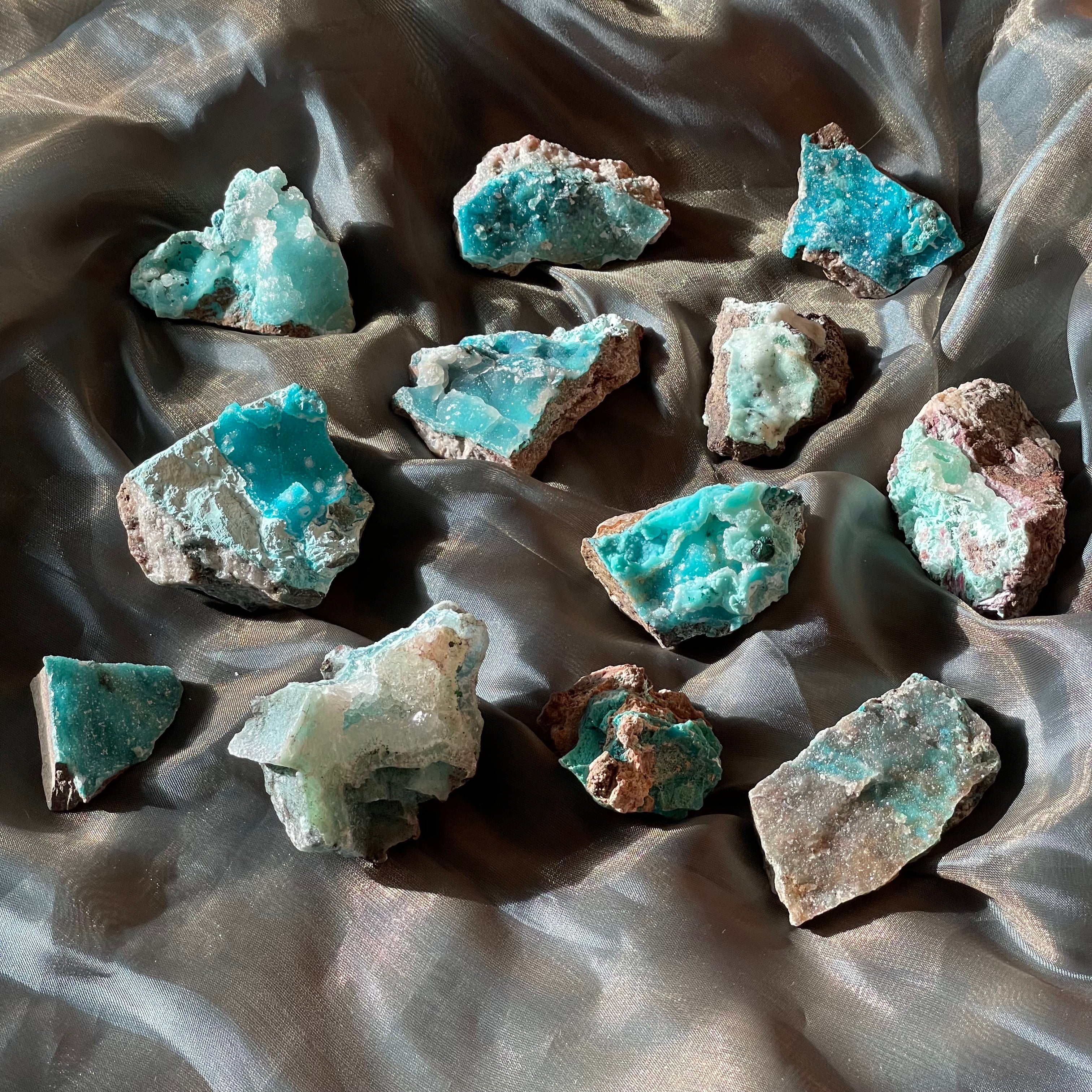 Druzy Chrysocolla on Matrix