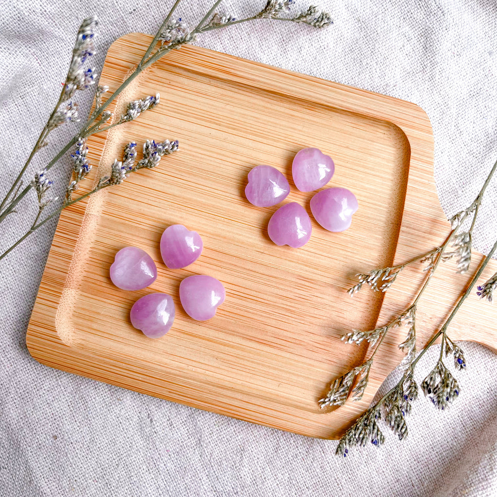 Mini Flashy Kunzite Heart or Sphere