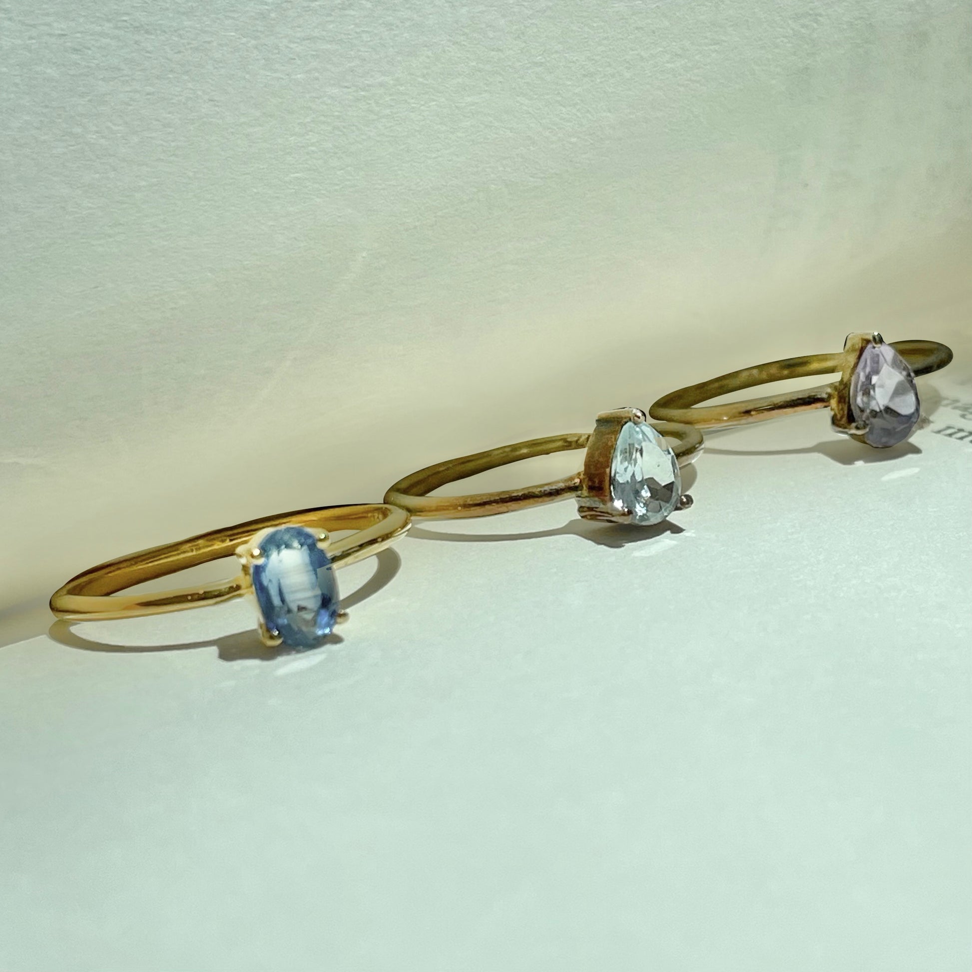 Kyanite Ring in Dainty Gold Filled