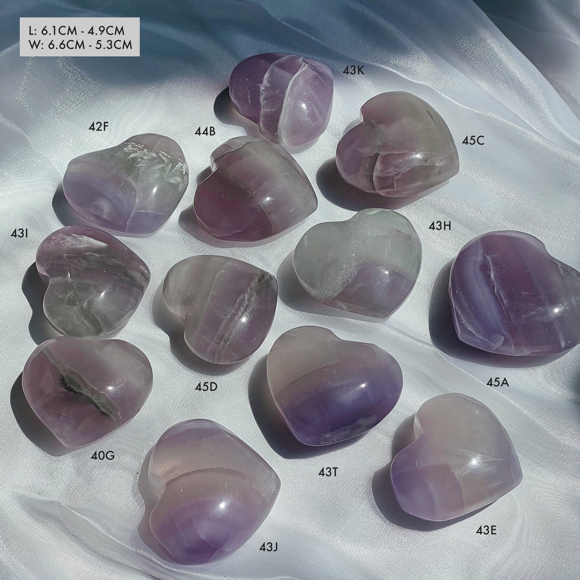 Lavender Fluorite Hearts