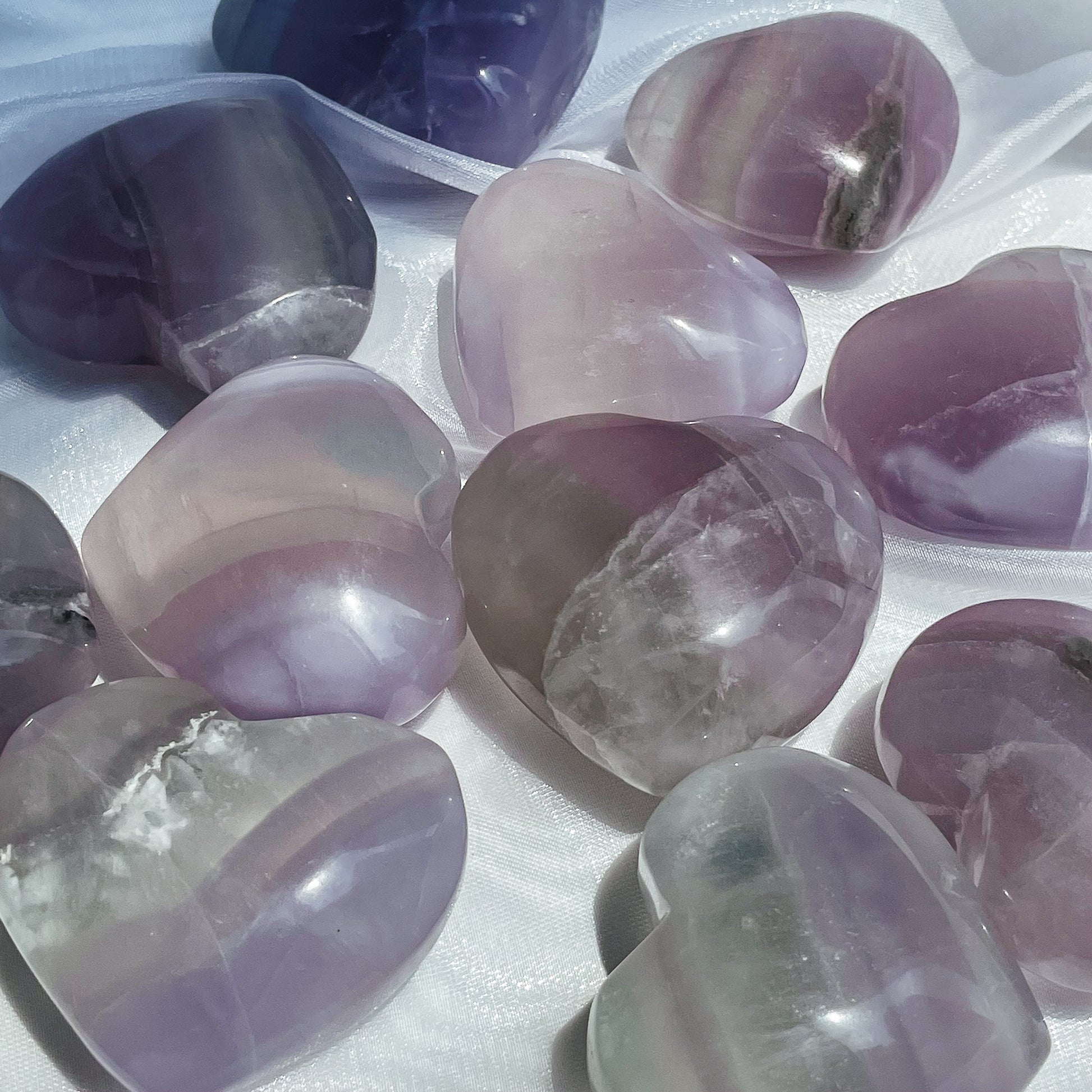 Lavender Fluorite Hearts