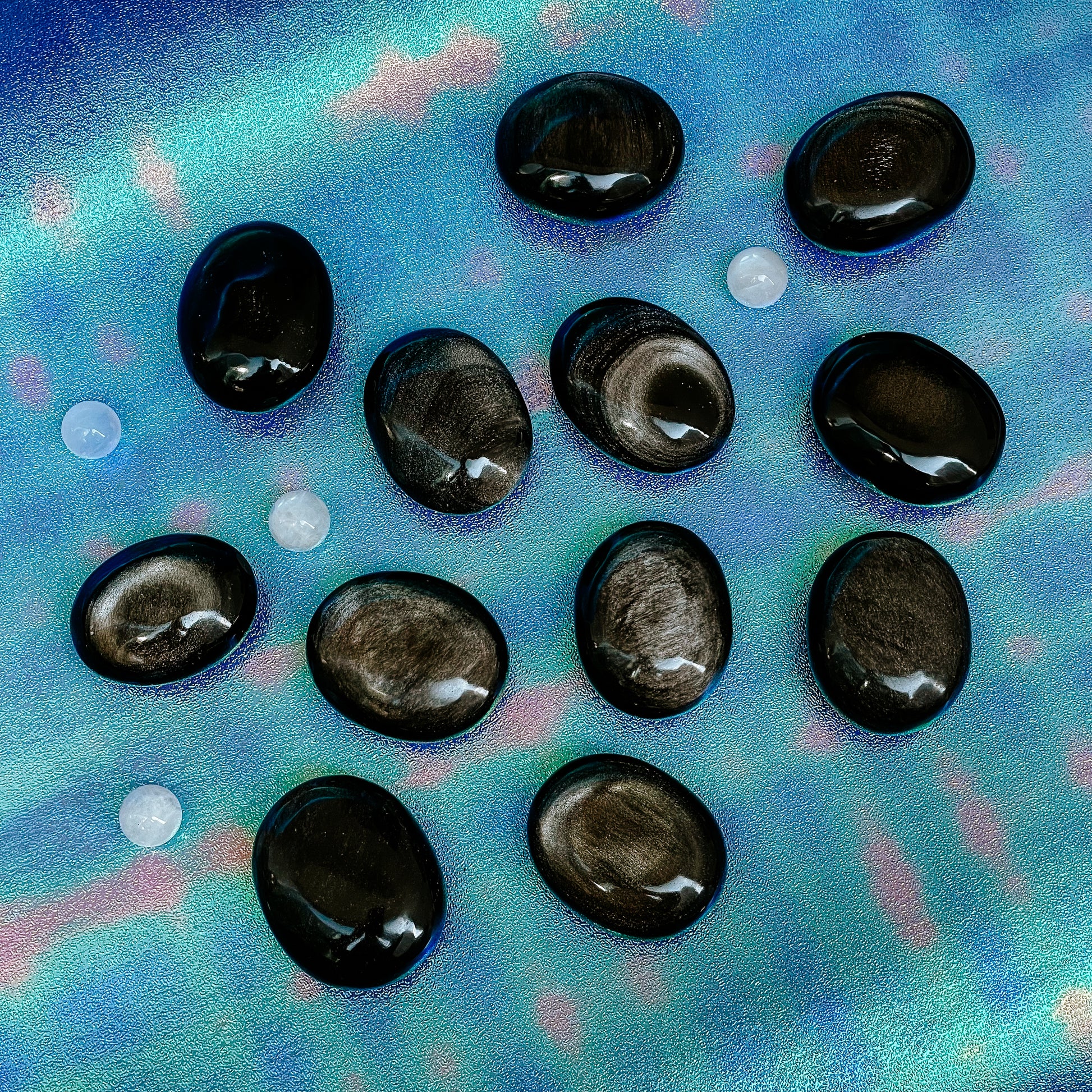 Gold Sheen Obsidian Palm Stones