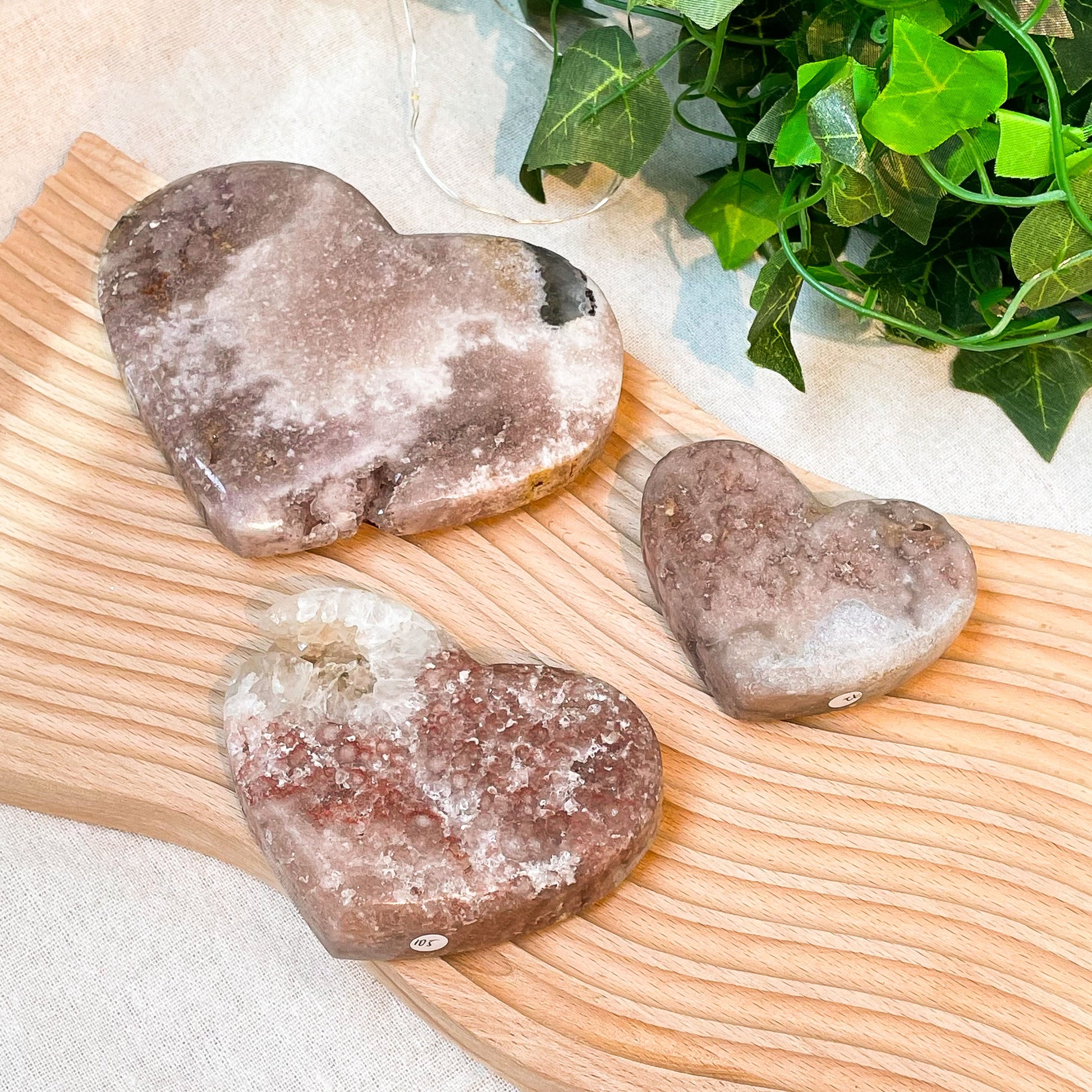 Pink Amethyst Hearts