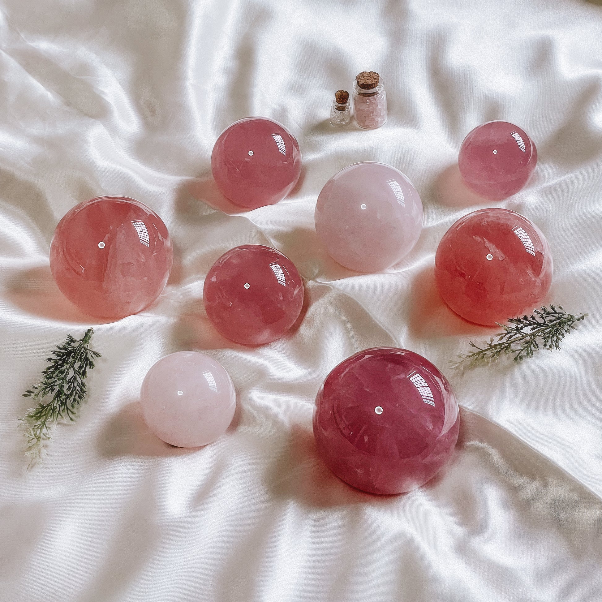 Madagascan Star Rose Quartz Spheres