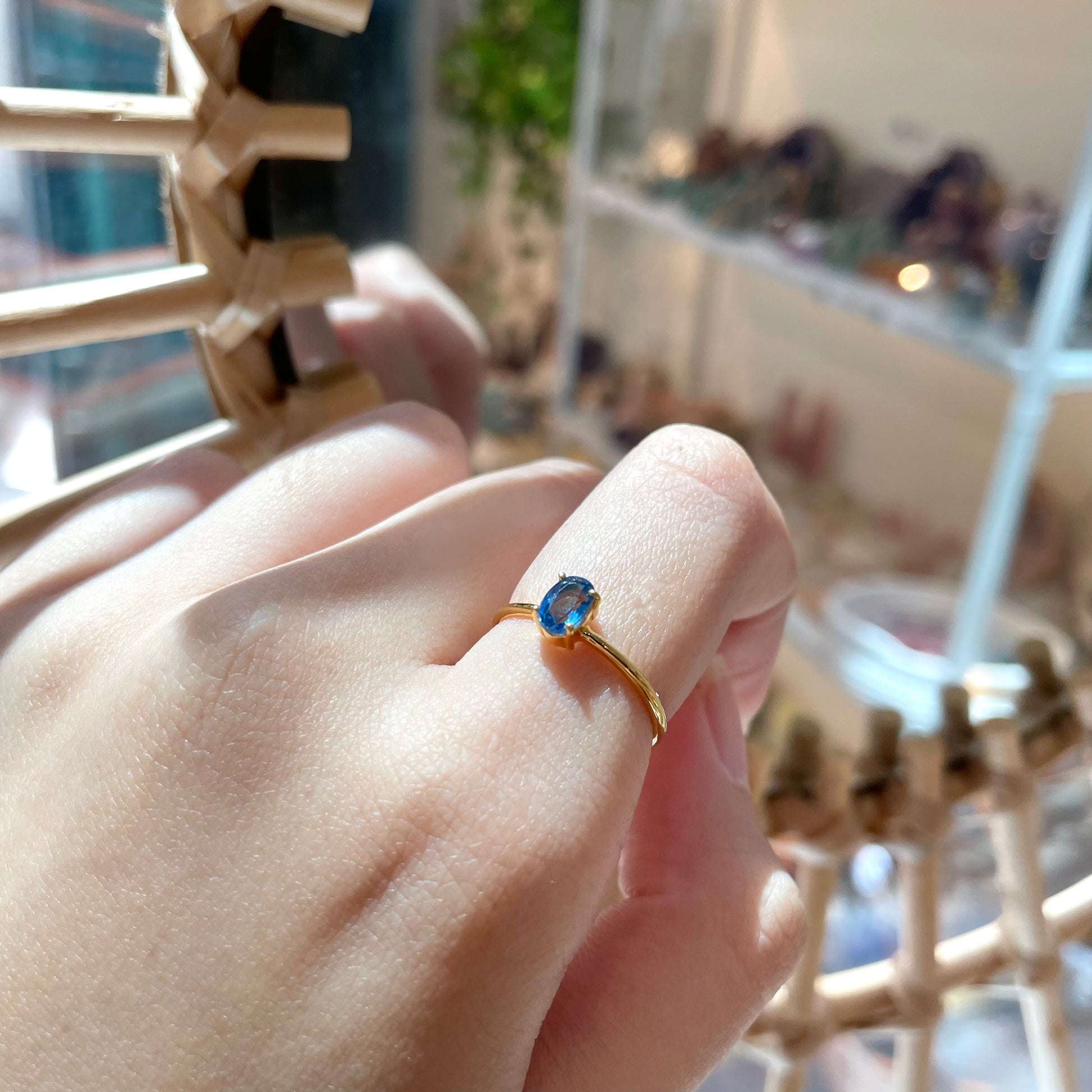 Kyanite Ring in Dainty Gold Filled