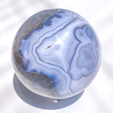 Load image into Gallery viewer, Large Banded Agate Sphere with Deep Druzy
