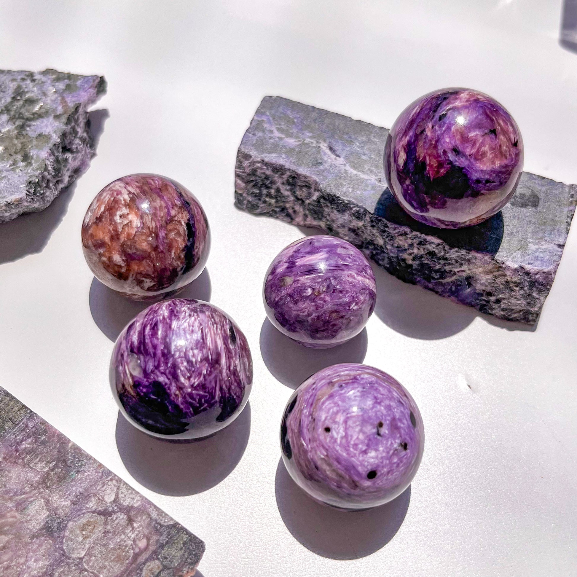 Rare Charoite Spheres
