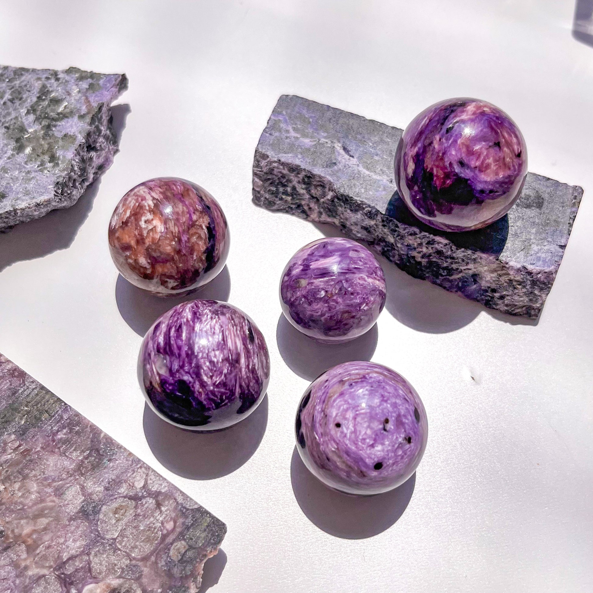 Rare Charoite Spheres