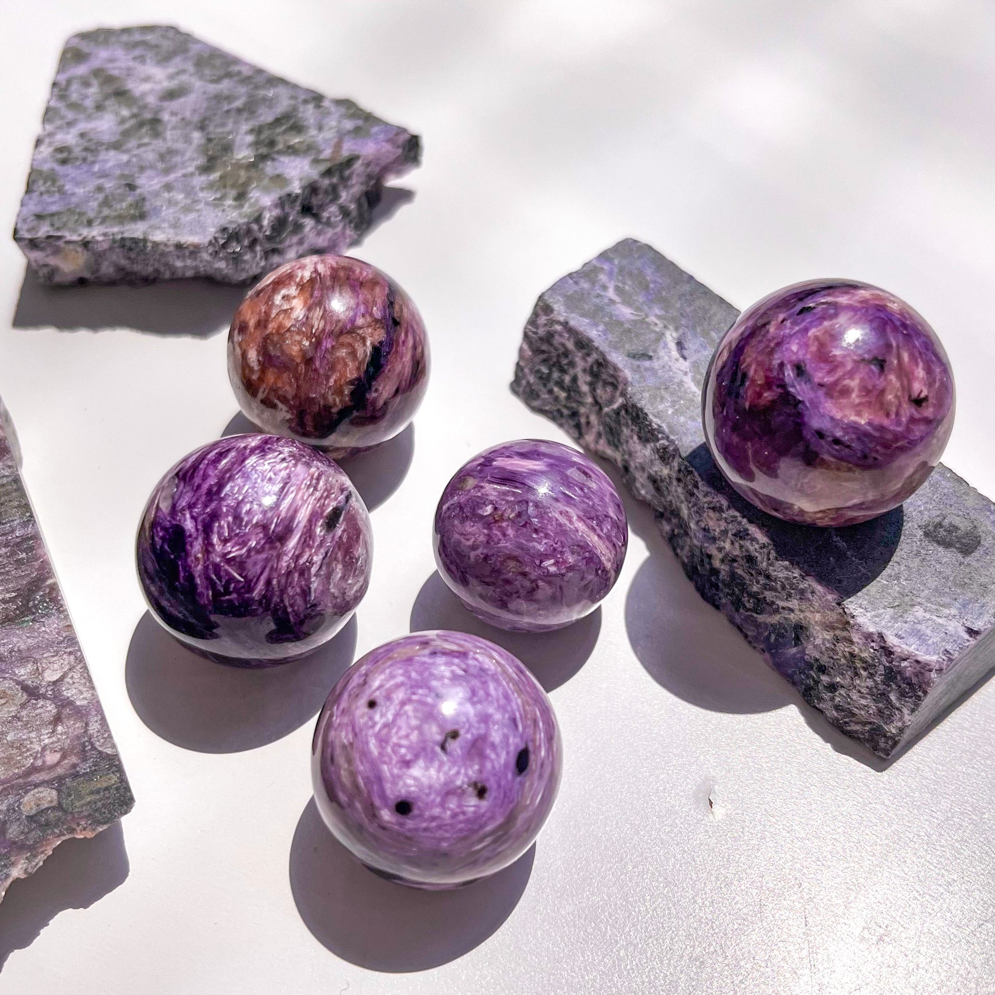 Rare Charoite Spheres
