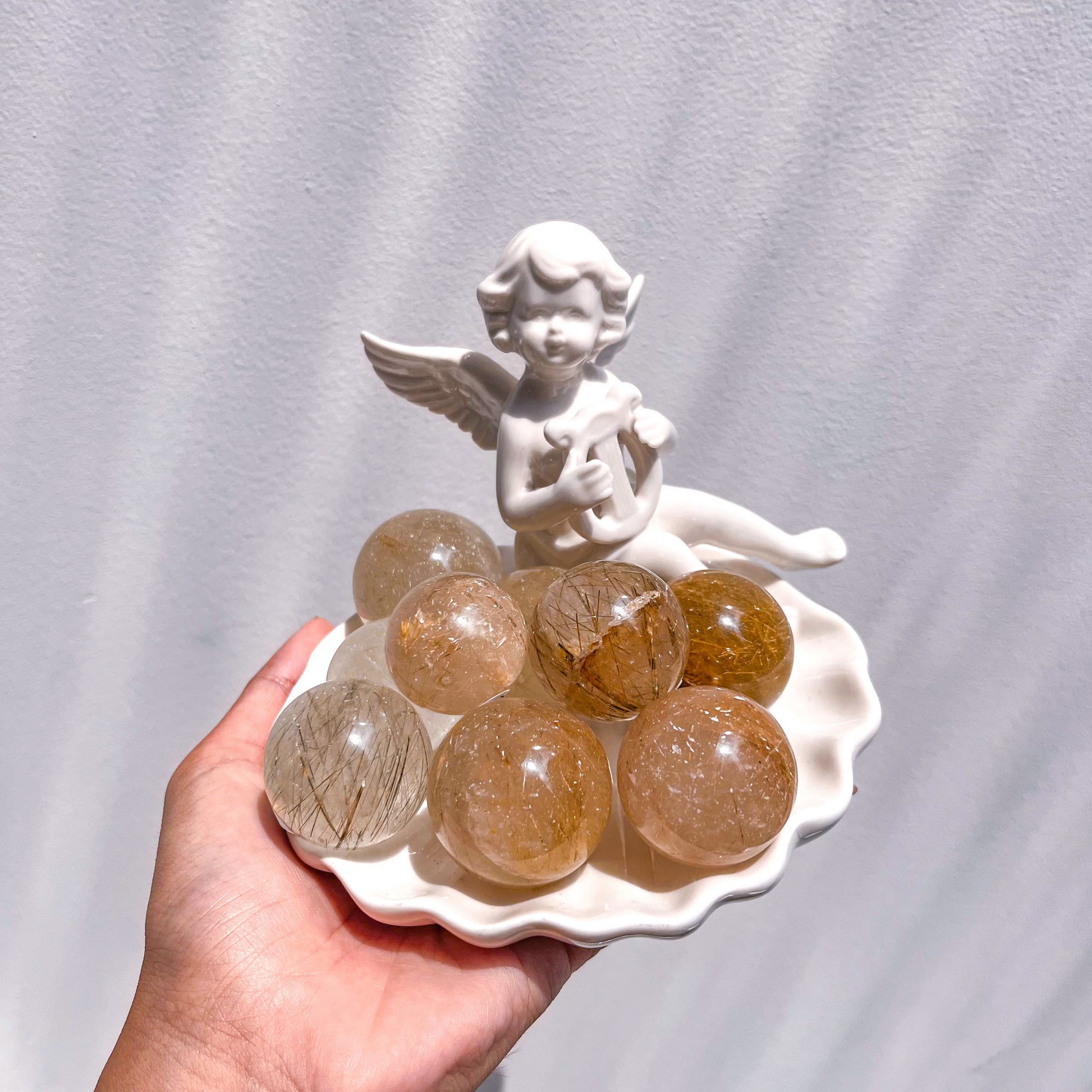 Golden Rutilated Quartz Mini Spheres