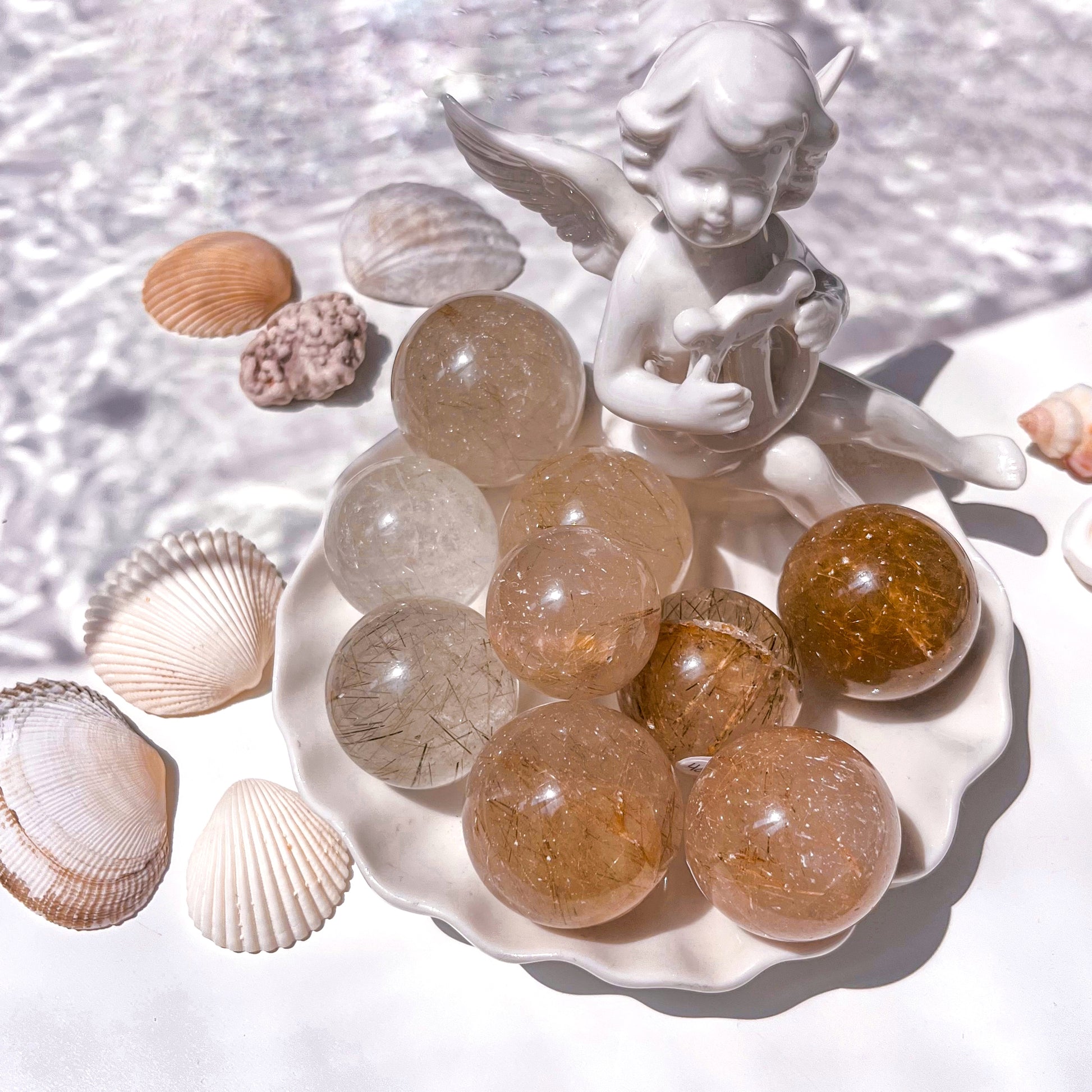 Golden Rutilated Quartz Mini Spheres
