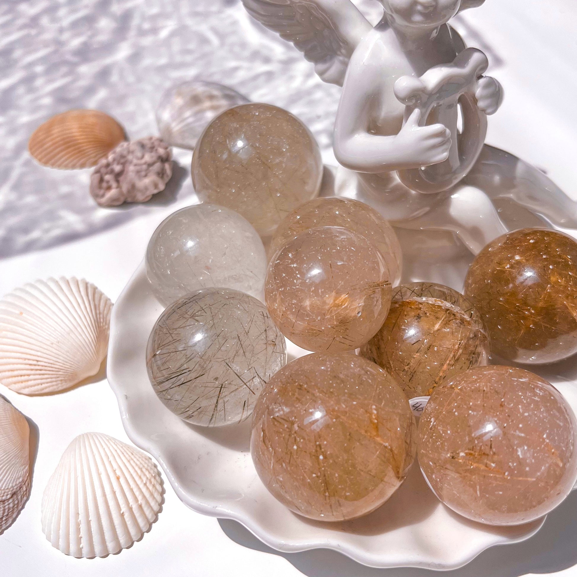 Golden Rutilated Quartz Mini Spheres