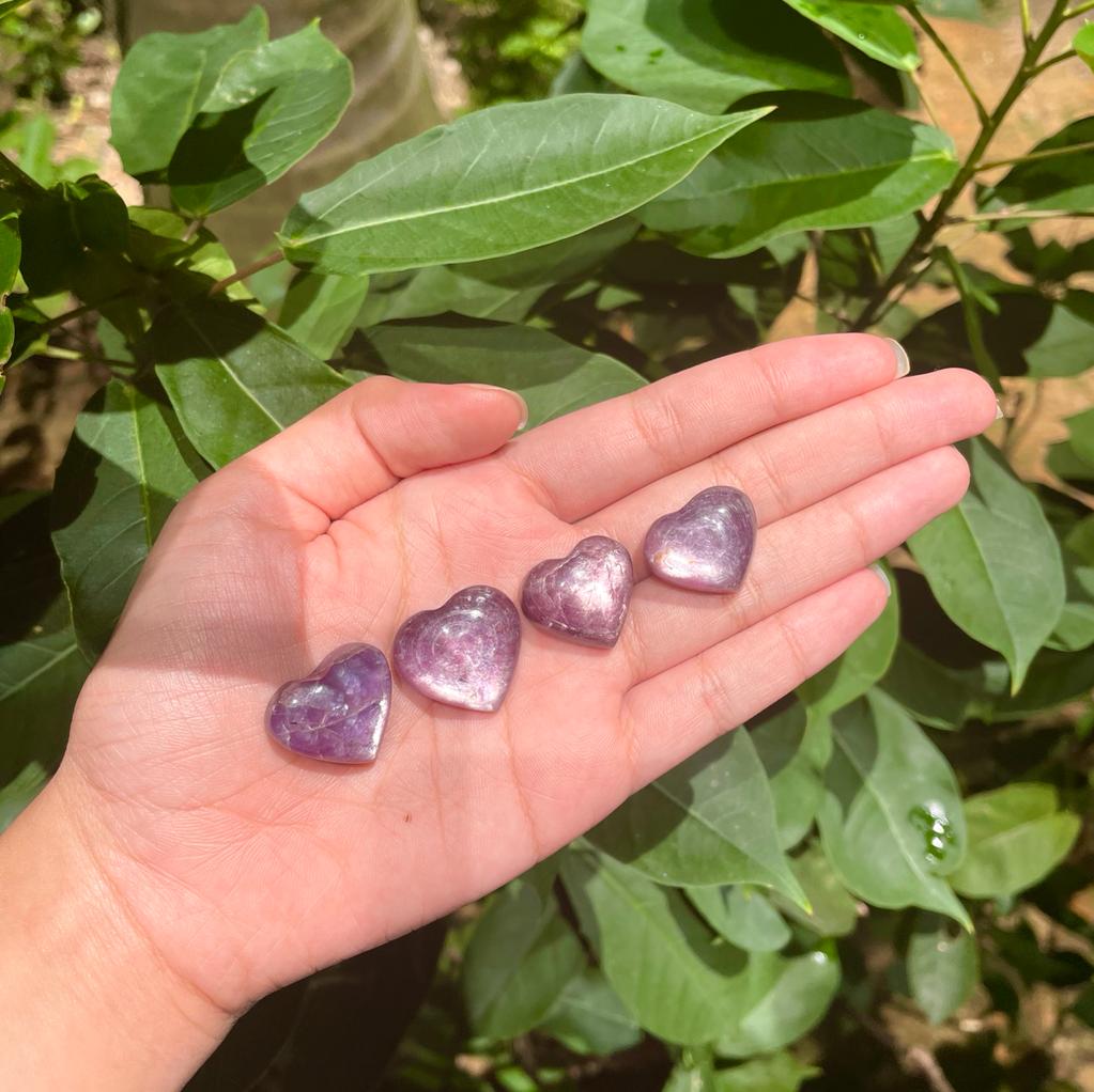 Gem Lepidolite Mini Hearts