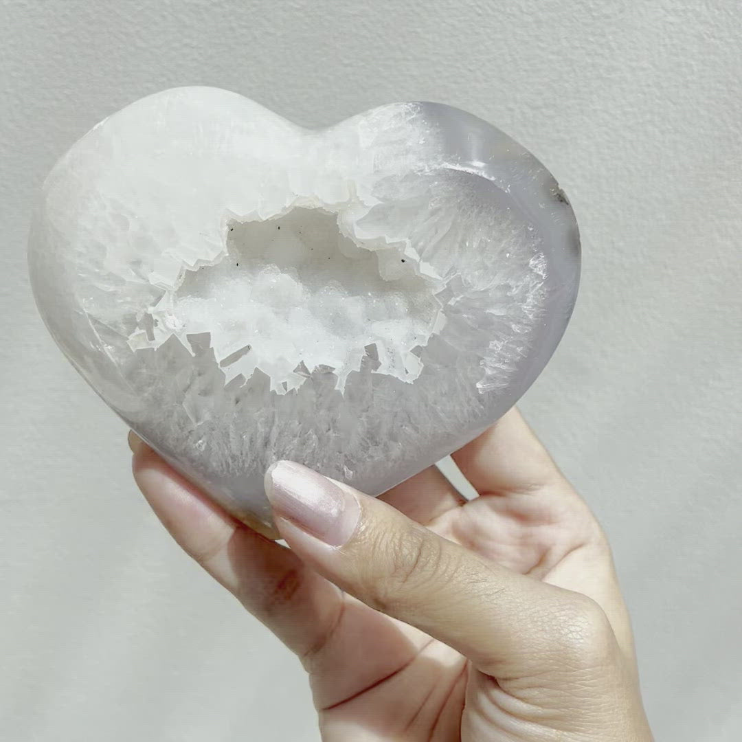 Snow Mountain Druzy Agate Heart