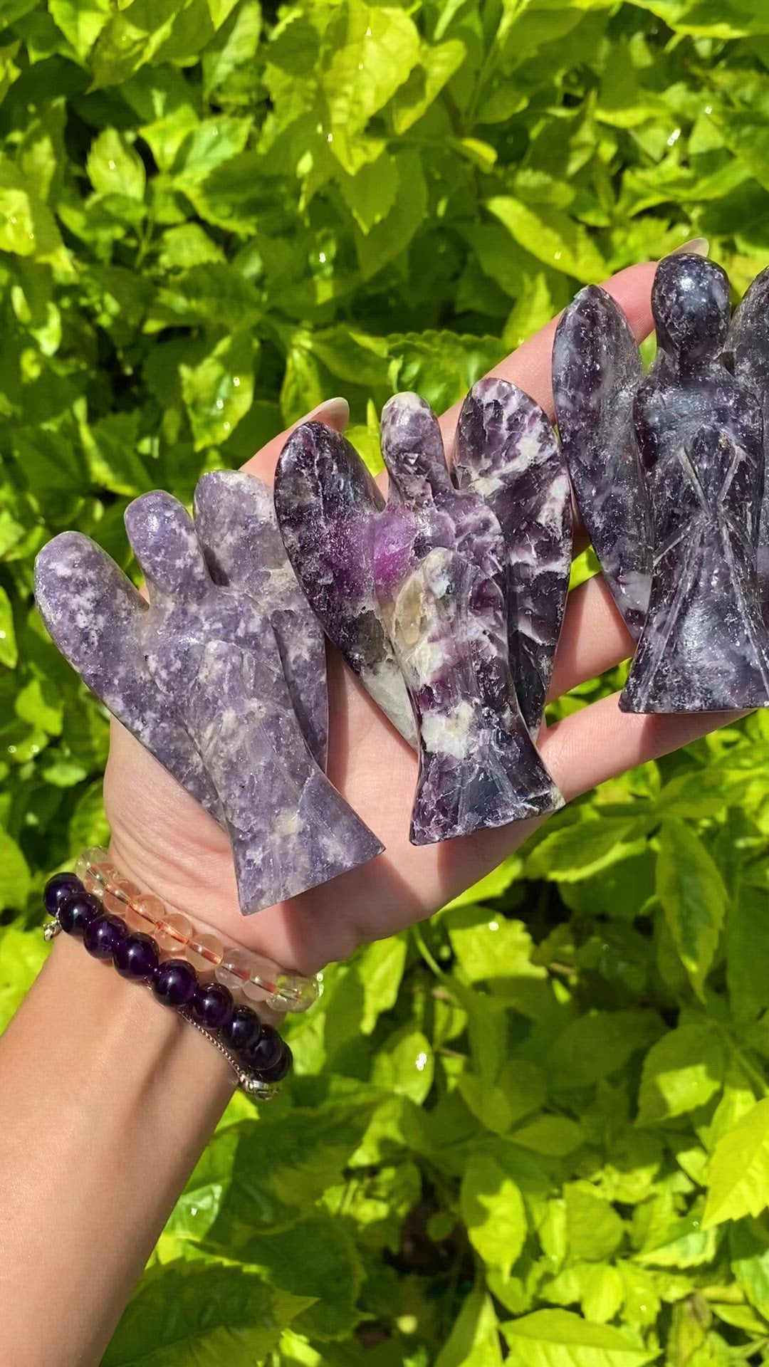 Lepidolite Angel Carving