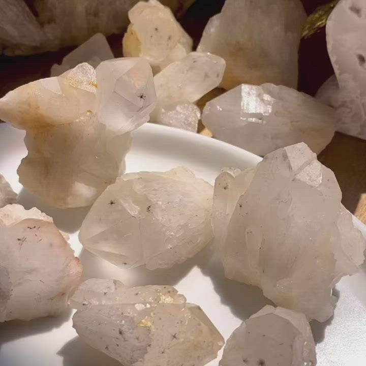 Rare Star Hollandite in Quartz Raw Specimens from Ambositra, Madagascar
