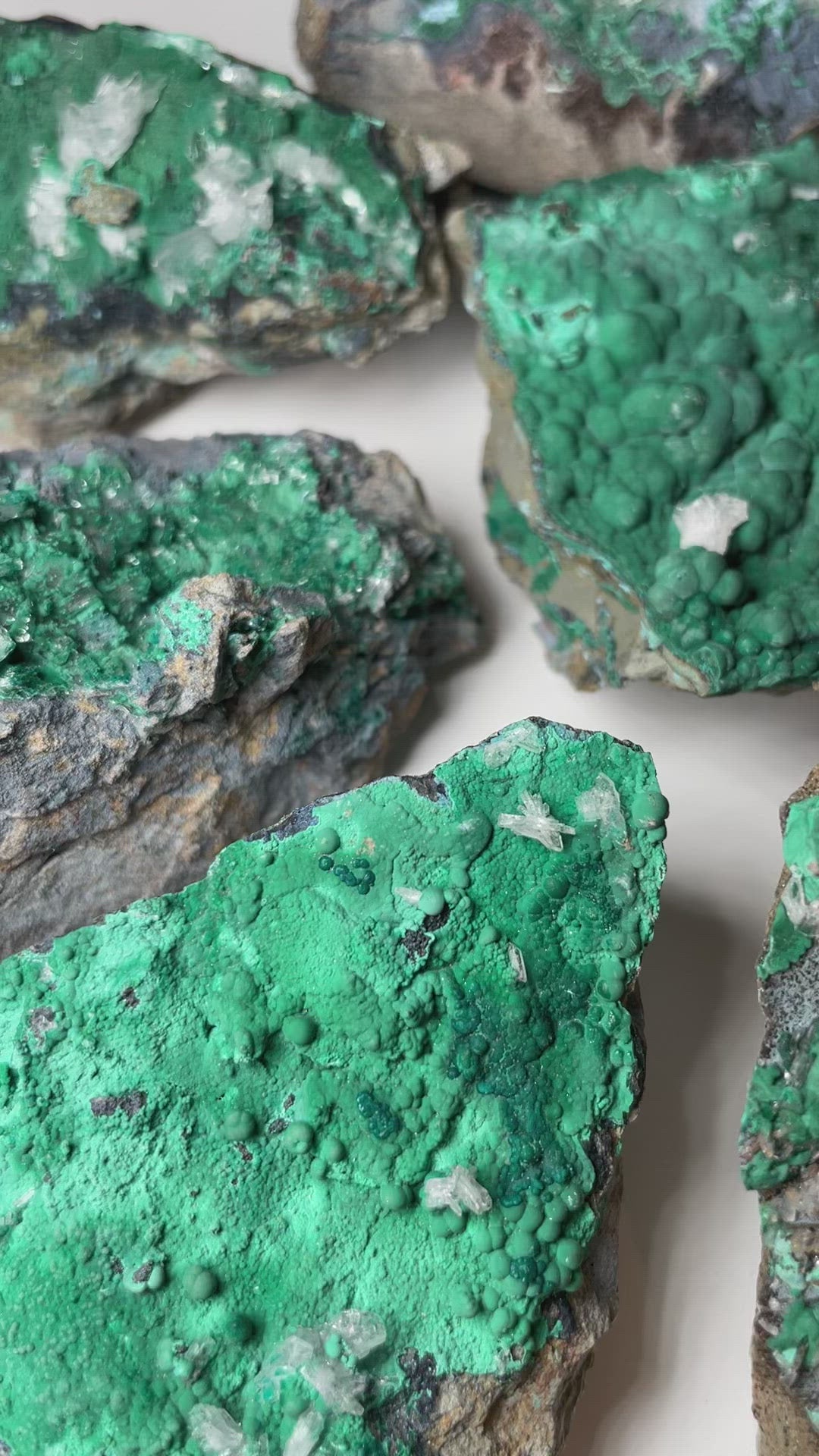 Velvet Malachite with Calcite Druzy on Matrix