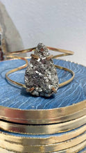 Load and play video in Gallery viewer, Druzy Pyrite Cuff Gold Bangles
