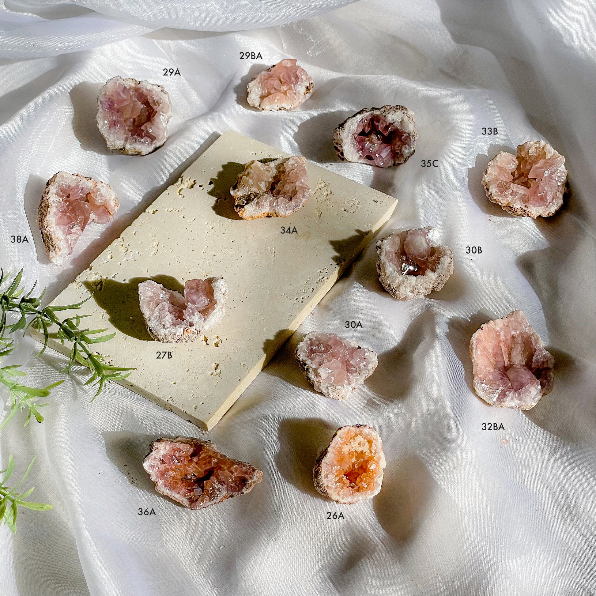 Pink Amethyst Raw Geodes Set A