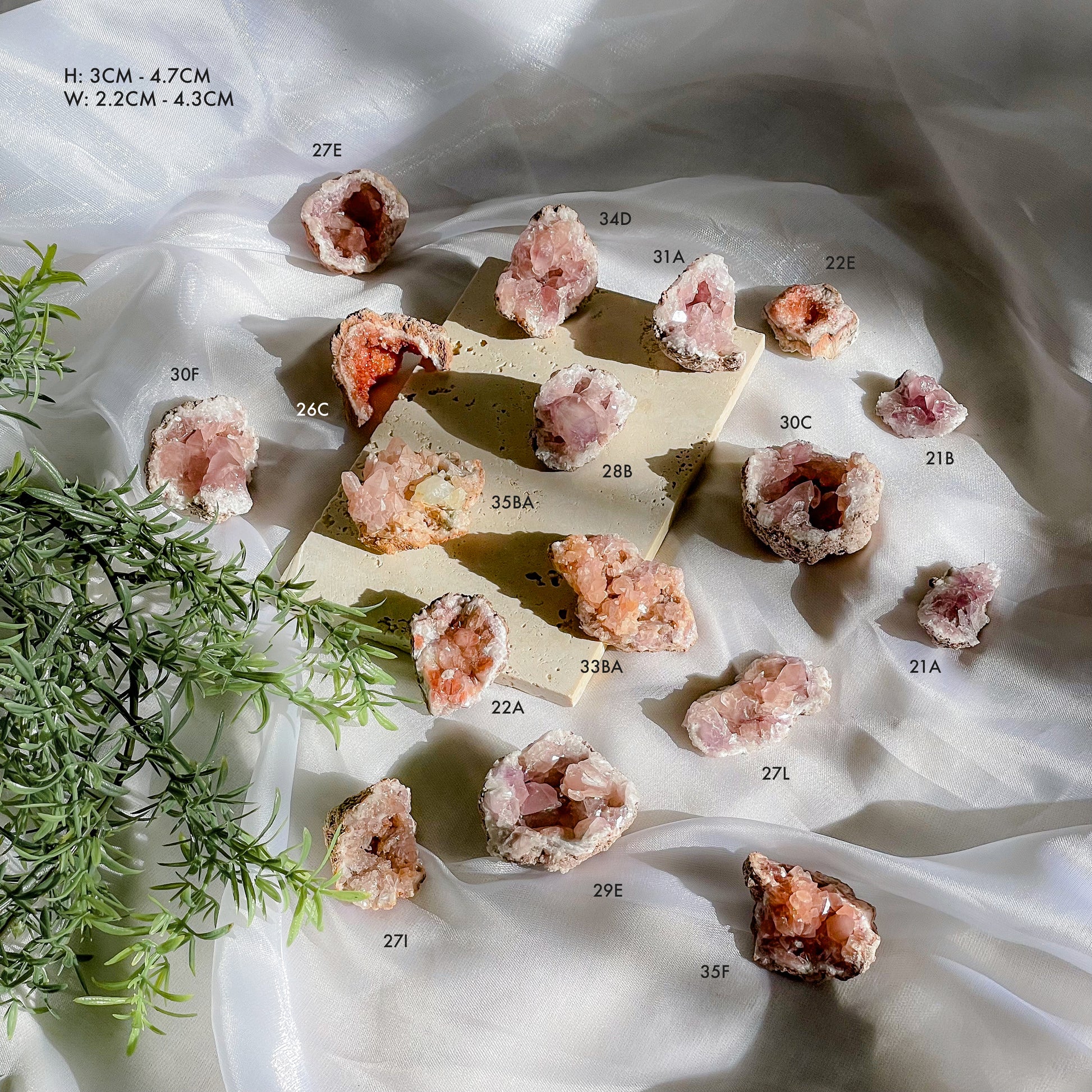 Pink Amethyst Raw Geodes Set A