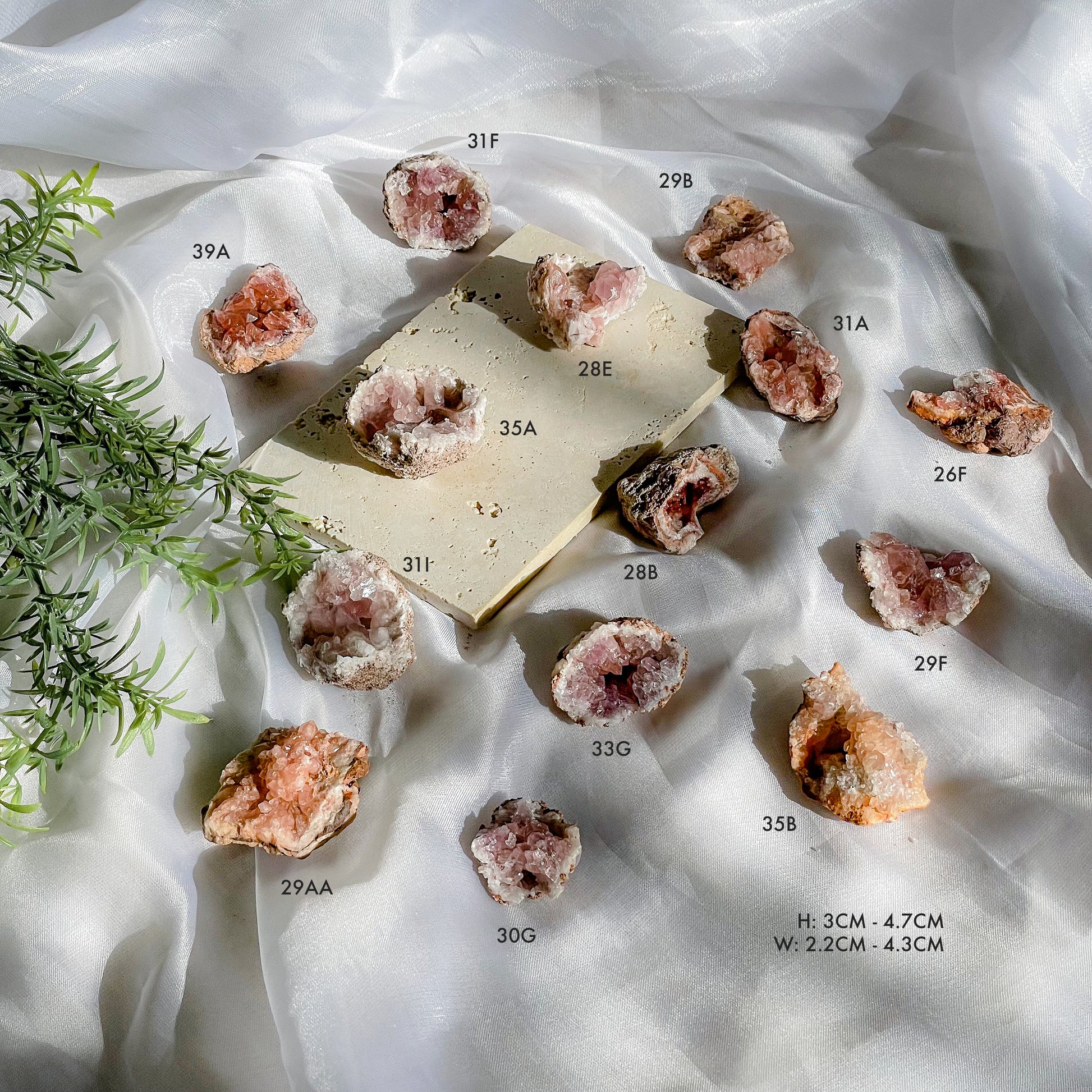 Pink Amethyst Raw Geodes Set B