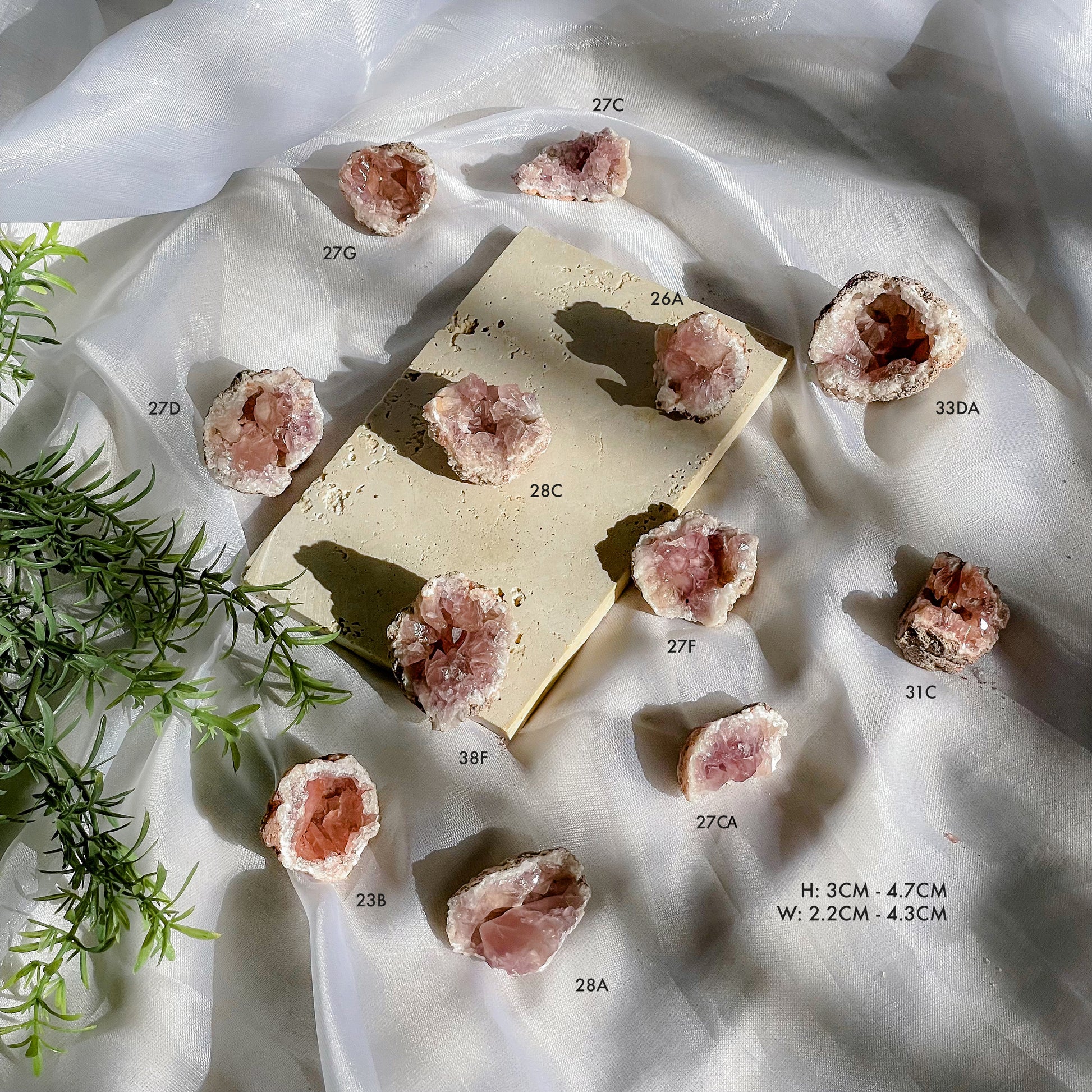 Pink Amethyst Raw Geodes Set B