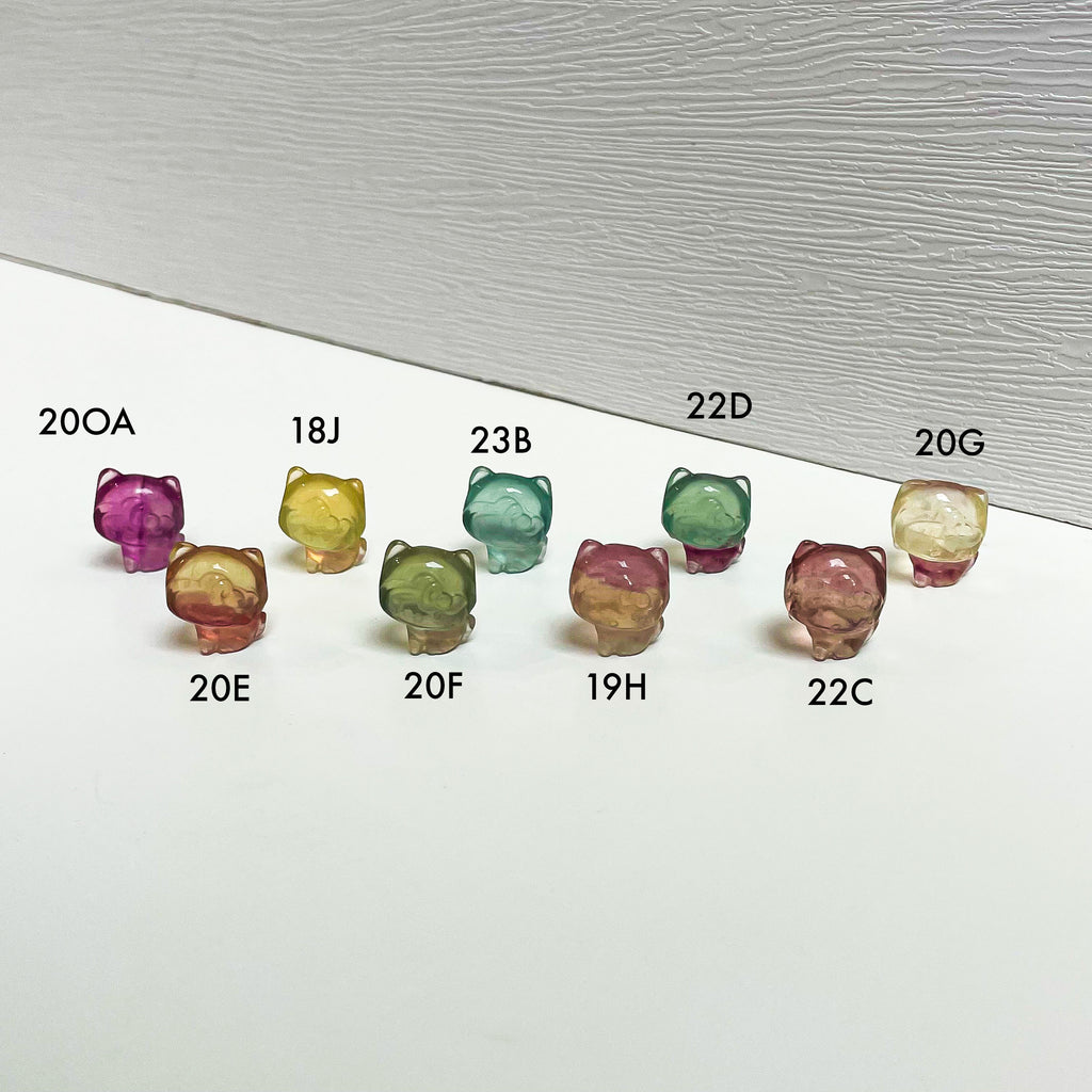 Mini Fluorite Hello Kitty Carvings