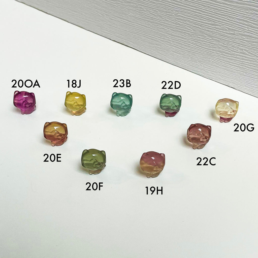 Mini Fluorite Hello Kitty Carvings