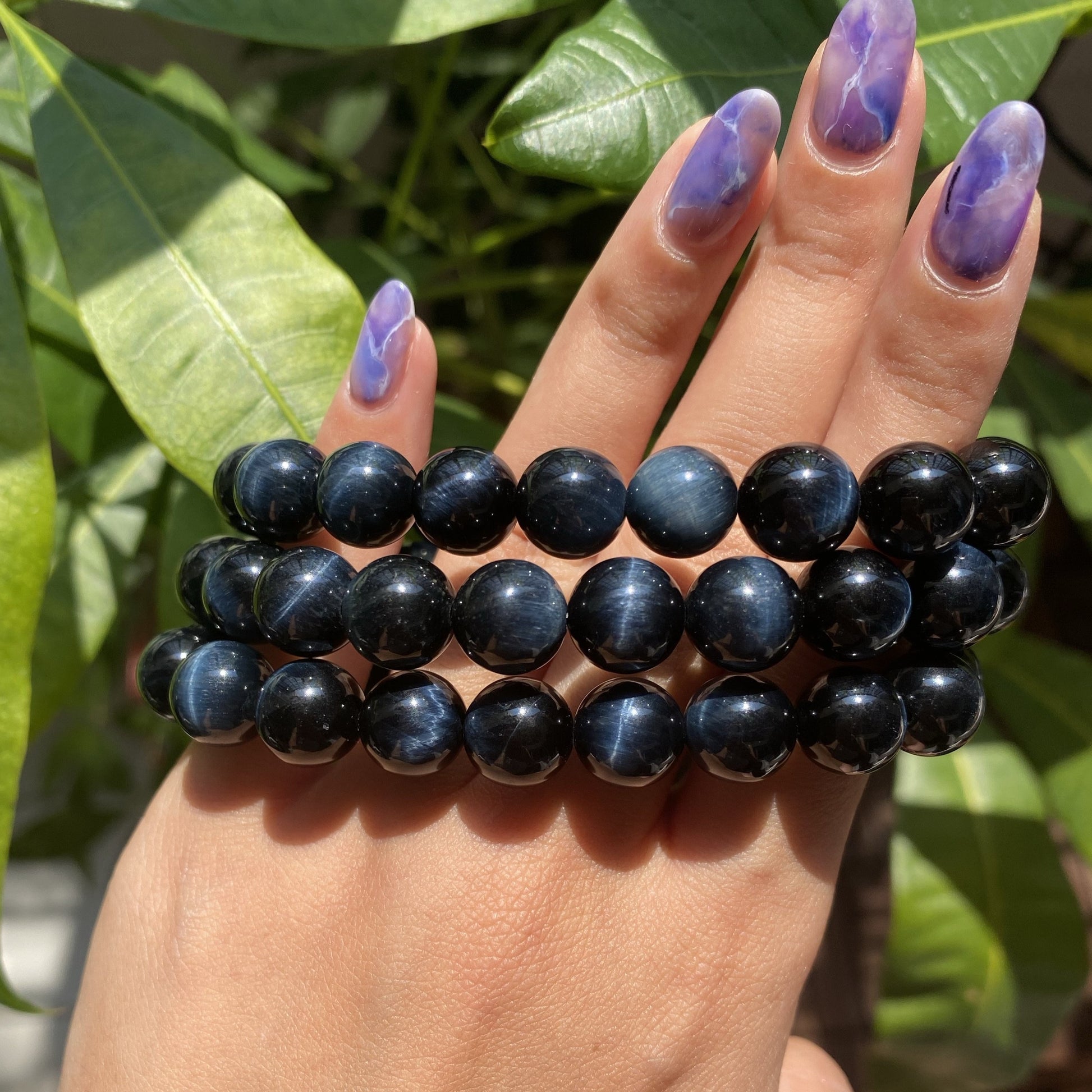 *PREMIUM* Blue Tiger Eye Bead Bracelet