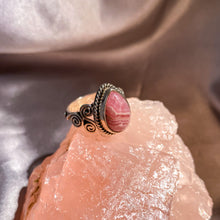 Load image into Gallery viewer, Rhodochrosite on Bohemian Silver Ring RR-01
