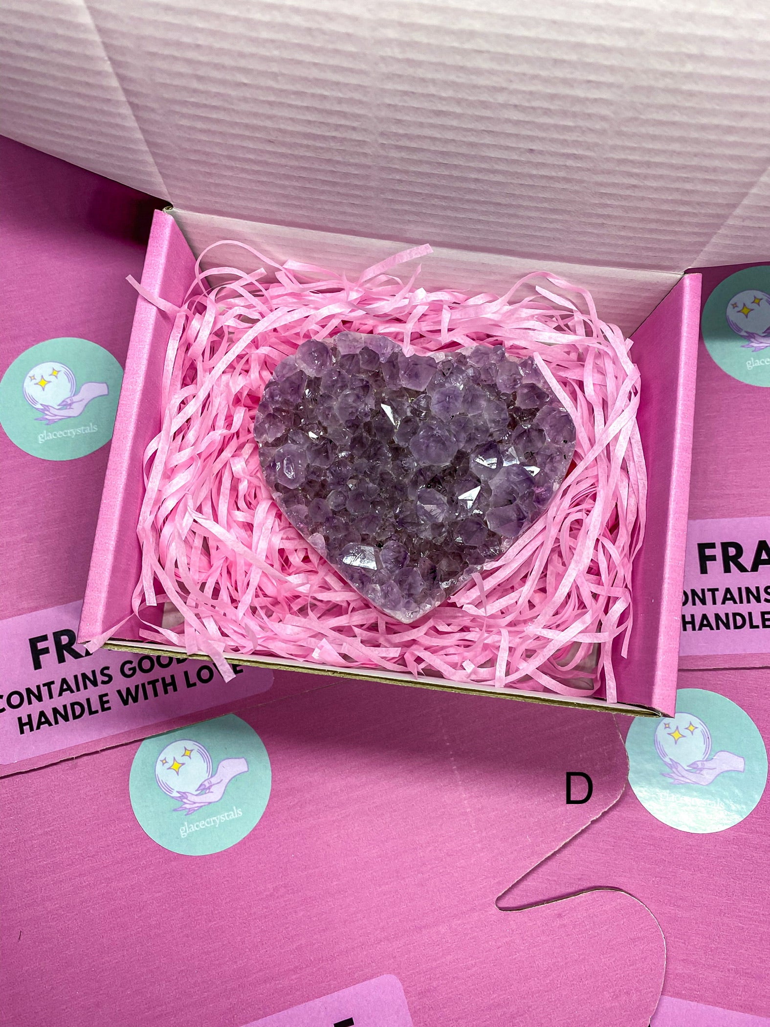 [Add-on Mini Heart] Valentine's Day Amethyst Crystal Heart Box