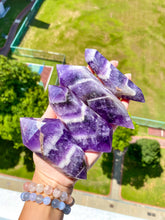 Load image into Gallery viewer, Chevron Amethyst Double Terminated Point
