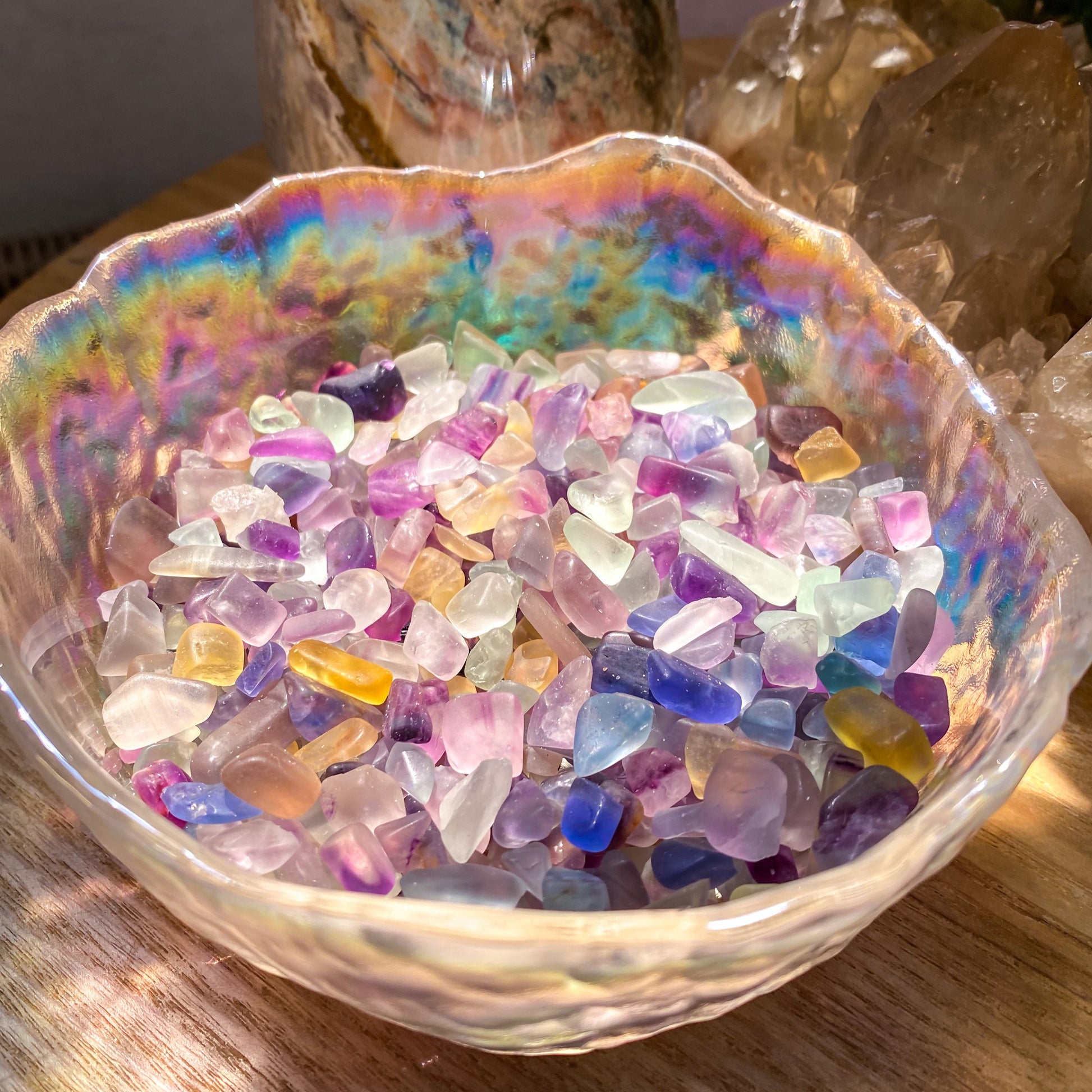 Multicolored Fluorite Chips