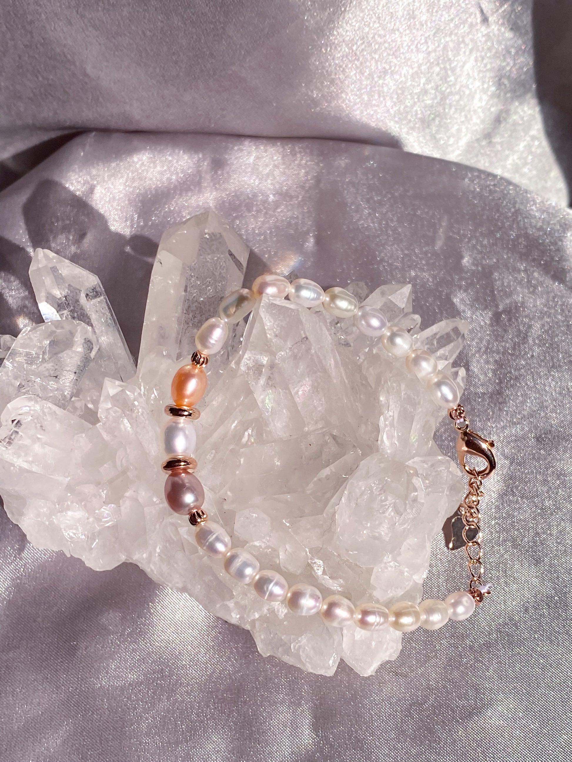 Ethereal Tricolor Natural Freshwater Pearl Bracelet