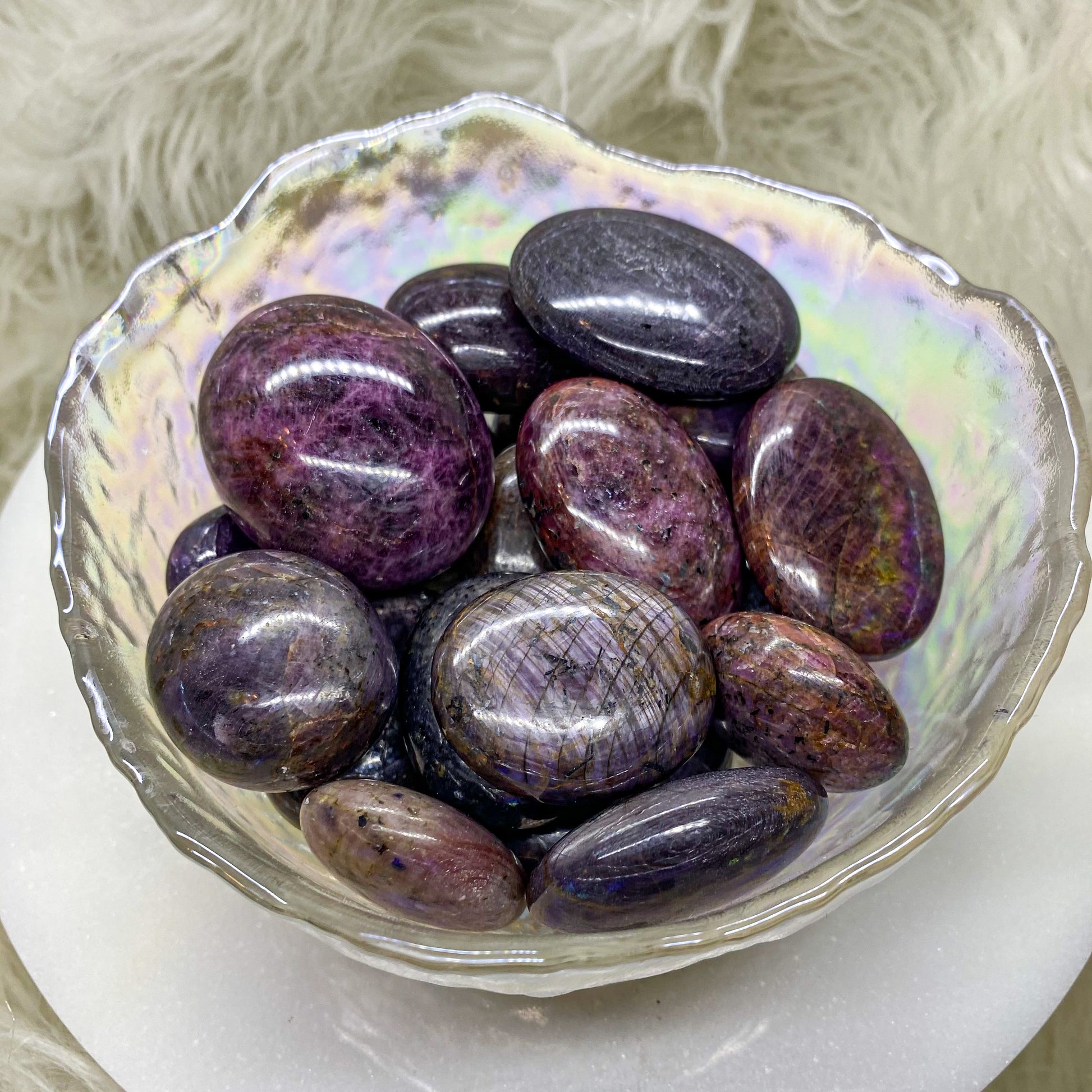 Flashy Ruby Crystal Precious Stone Mini Palmstone