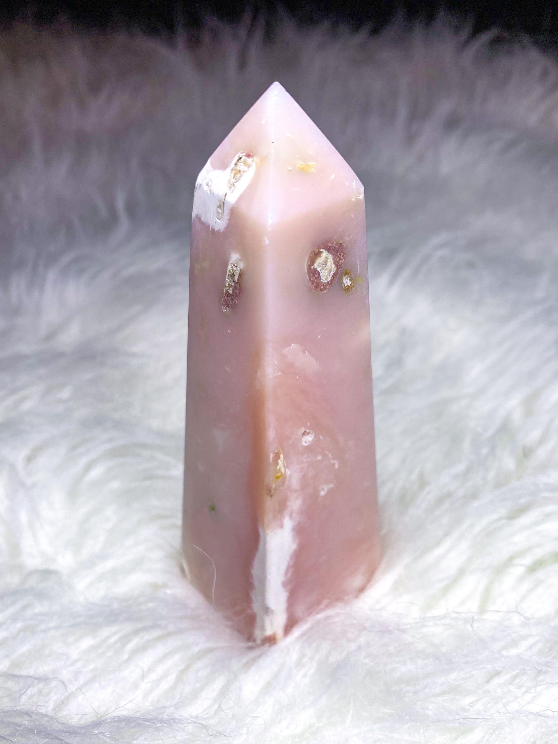 Genuine Pink Opal Obelisk