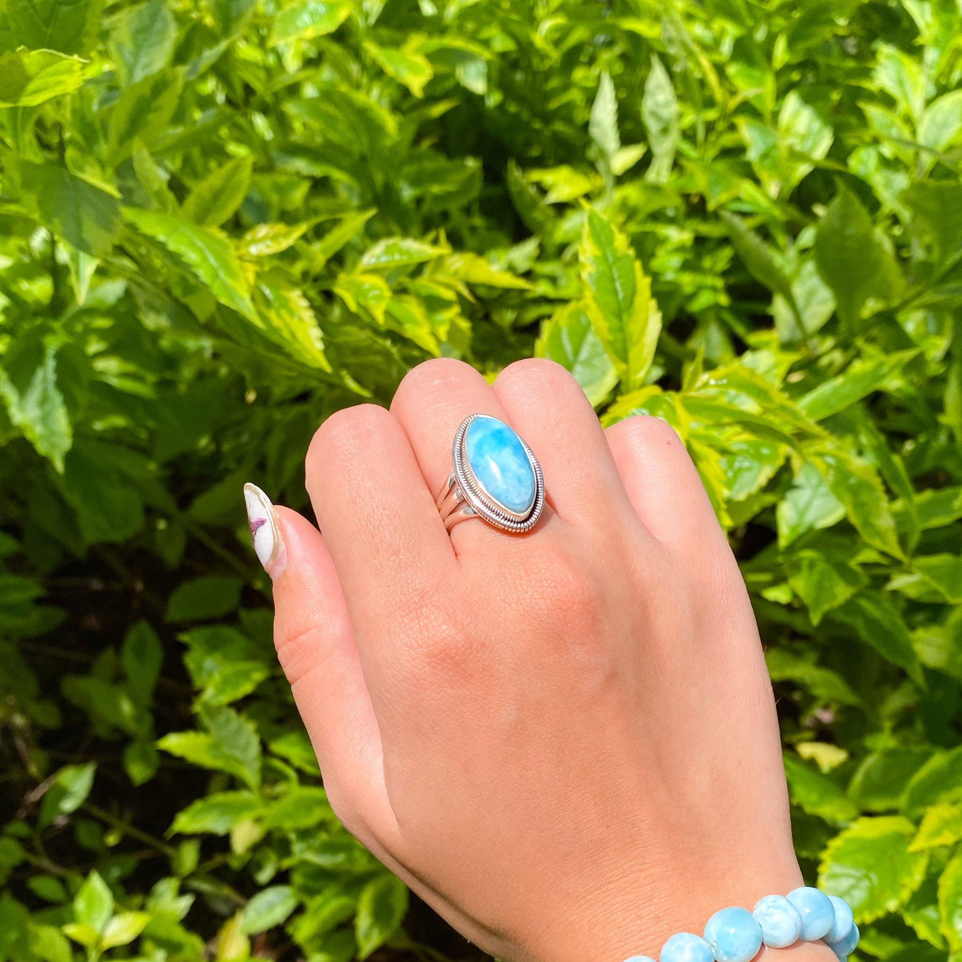 Larimar Marquise Silver Ring LR-01