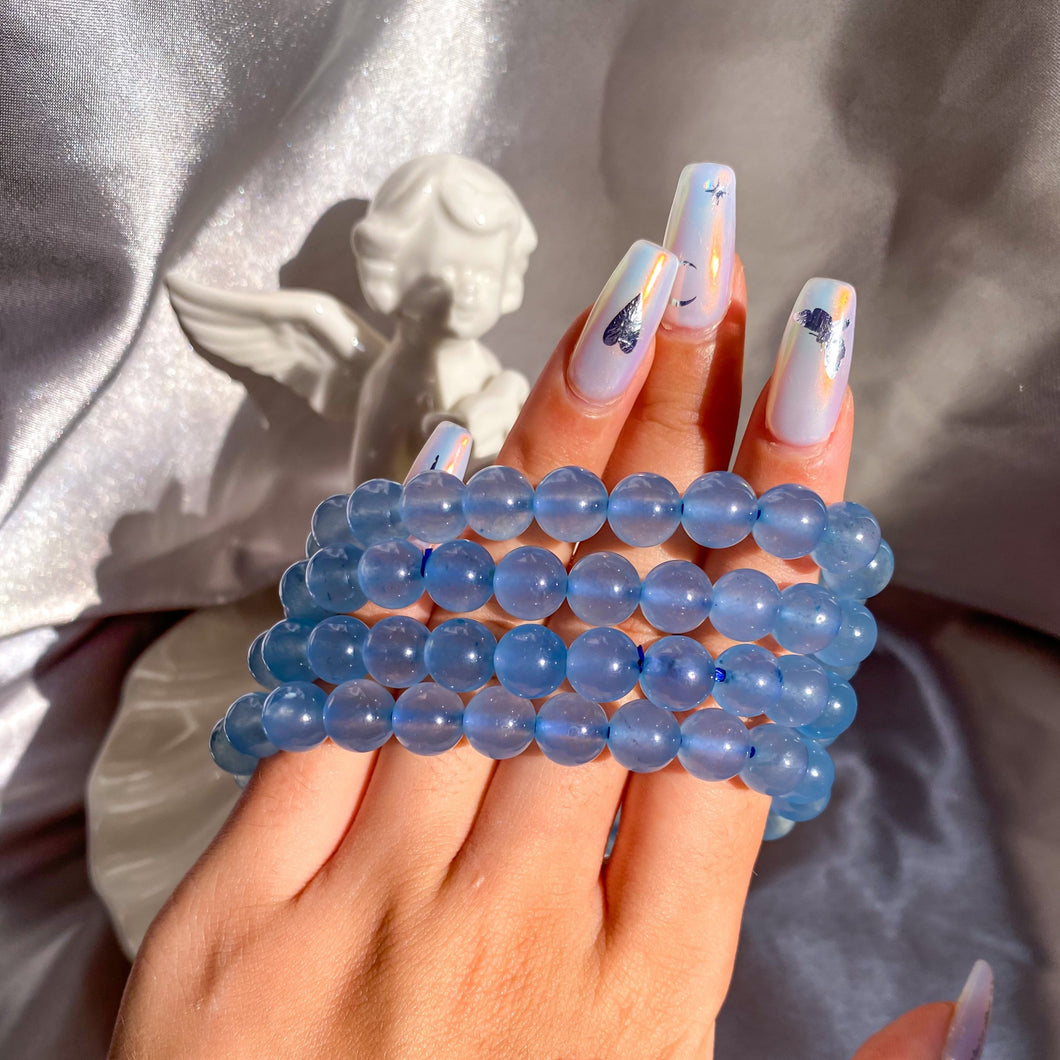 (Preorder) Blue Chalcedony Bead Bracelet