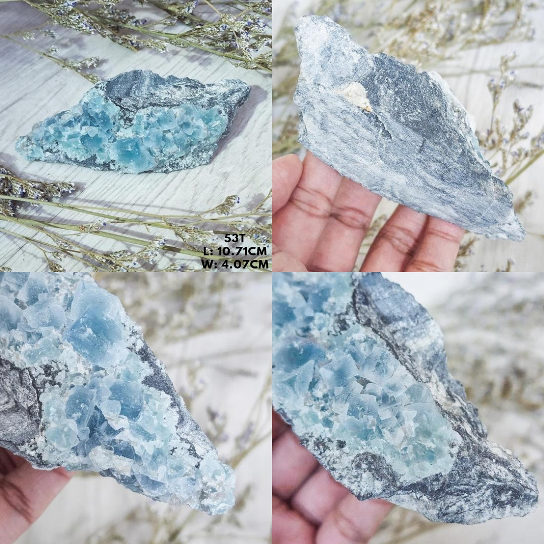 Icy Blue Cubic Fluorite from Fujian