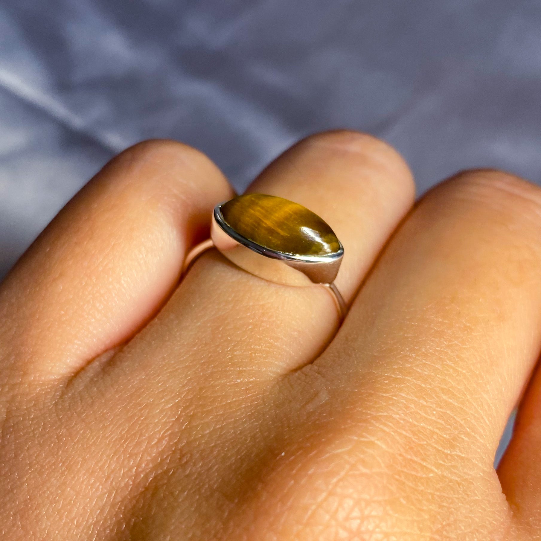 Tiger Eye “Eye” Ring in Simple Setting