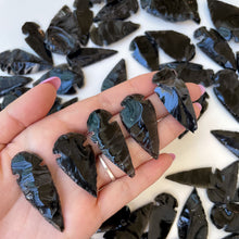 Load image into Gallery viewer, Natural Black Obsidian Arrowhead
