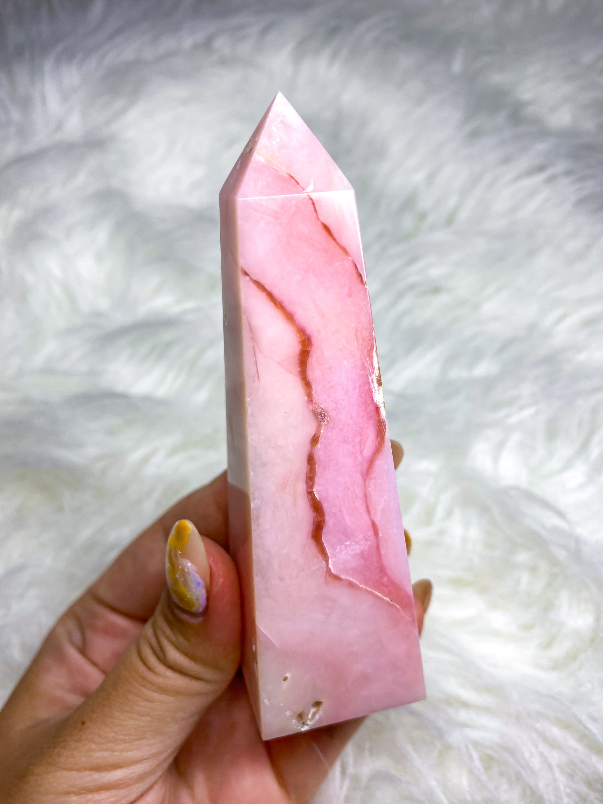 Genuine Pink Opal Obelisk