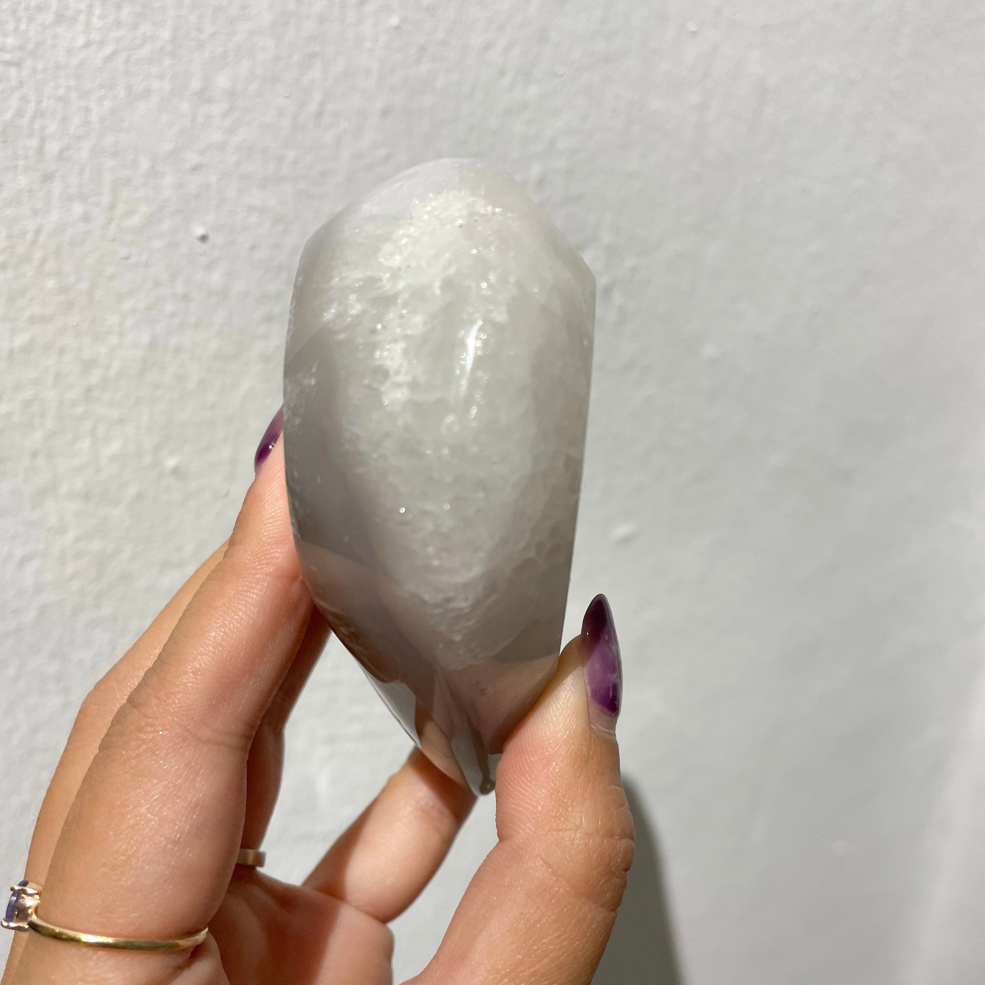 Snow Mountain Druzy Agate Heart