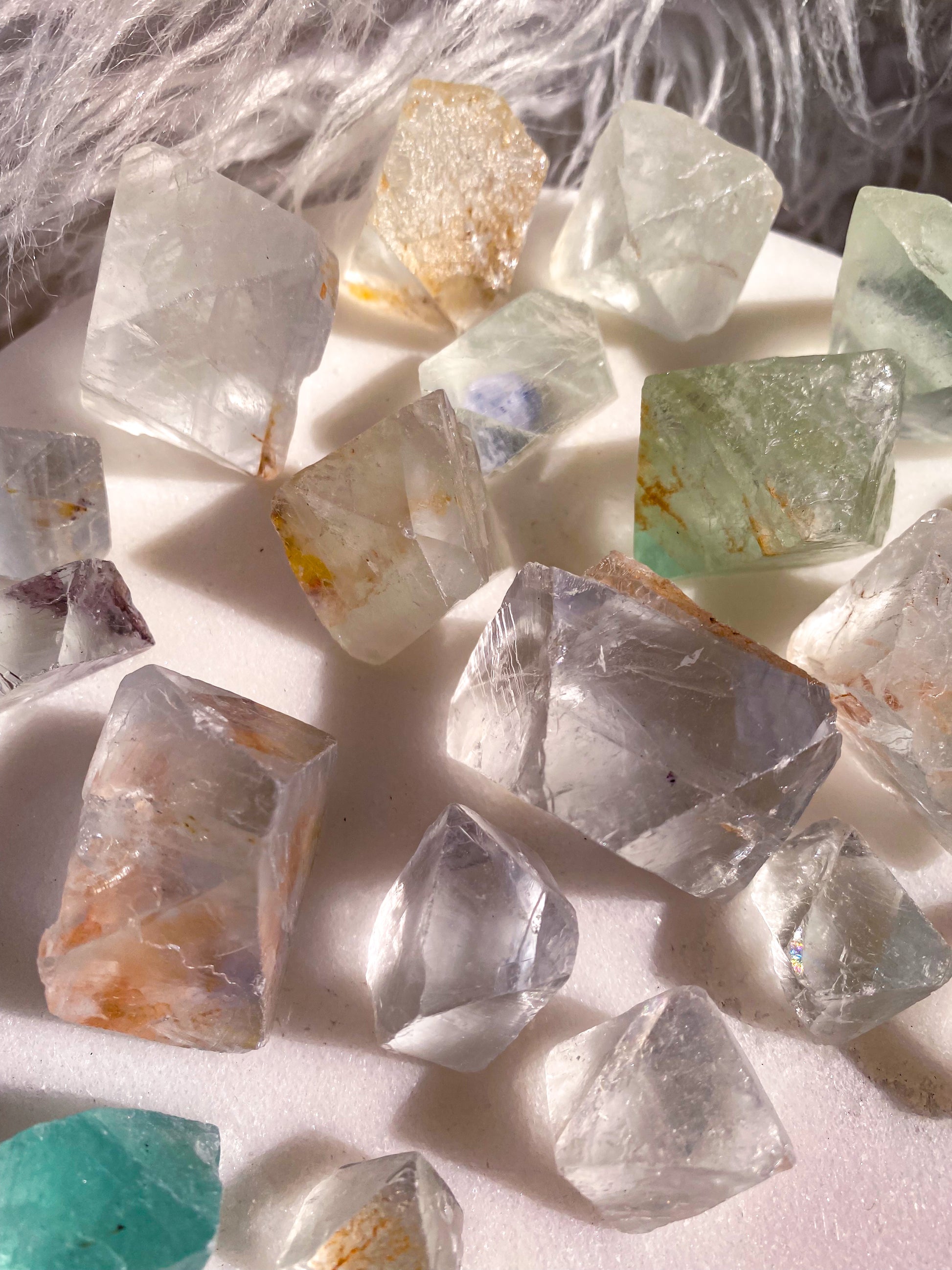 Rare Bipyramidal Octahedron Raw Fluorite